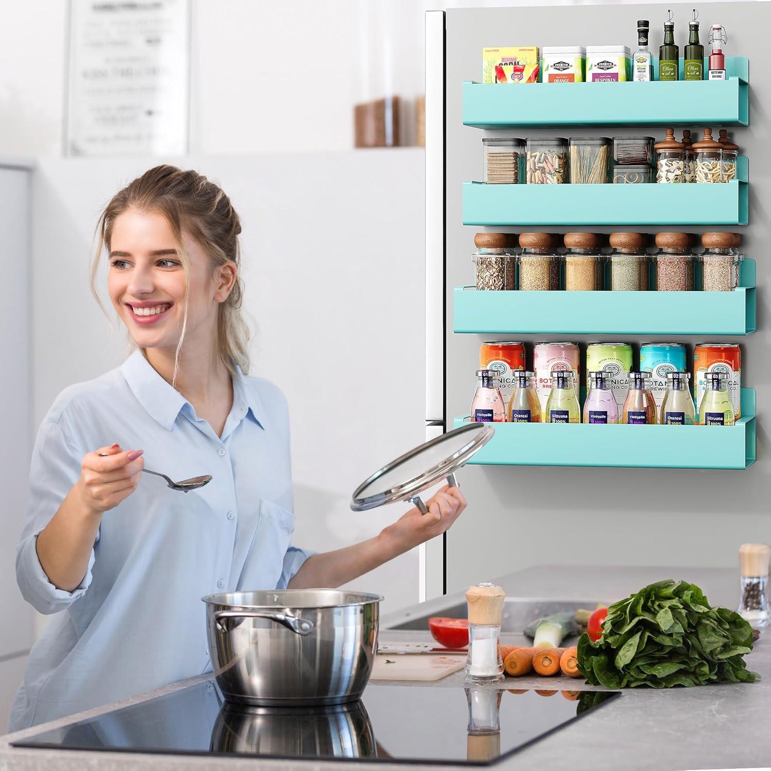 Estantes Magnéticos para Especias Vetacsion 4 Piezas Azul