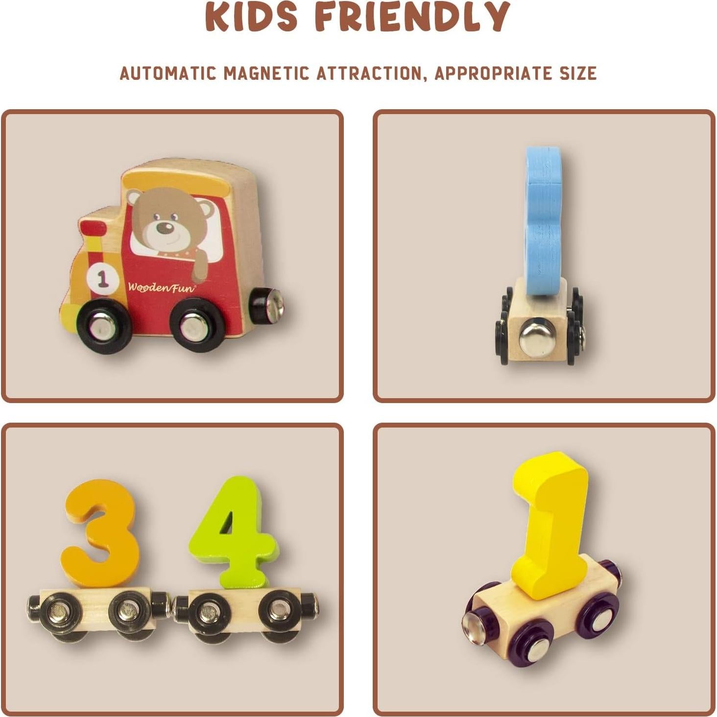 Juego de Tren de Números Woodenfun 29.97x21.5cm Rojo