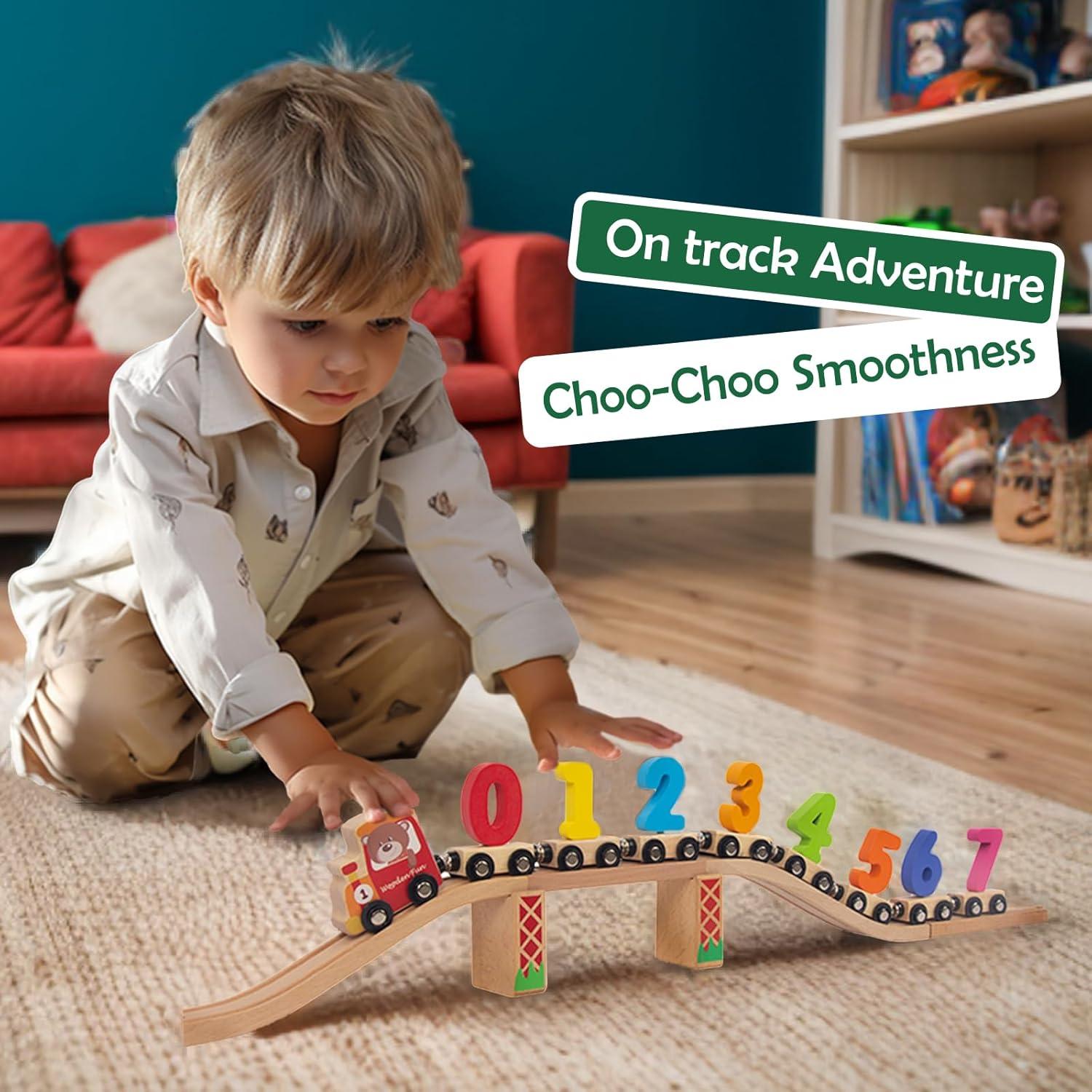 Juego de Tren de Números Woodenfun 29.97x21.5cm Rojo