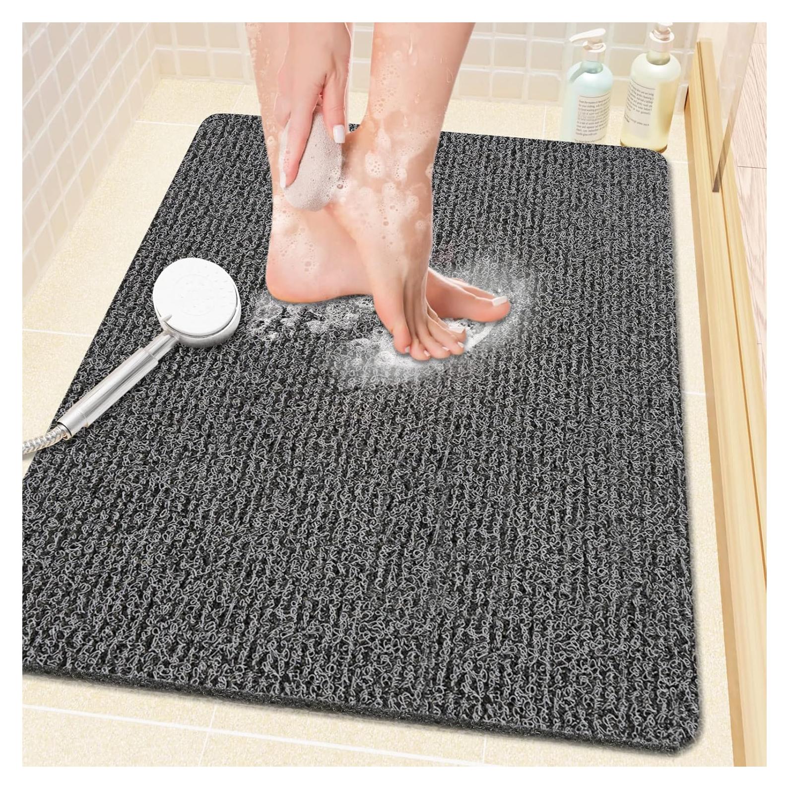 Alfombra de Ducha Antideslizante SoftDuo 61x41 cm PVC Negra