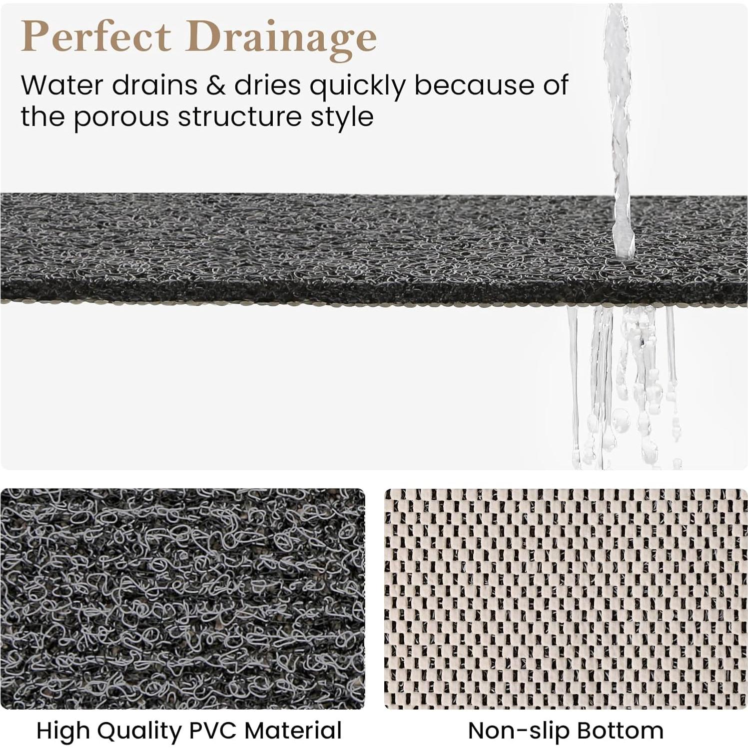 Alfombra de Ducha Antideslizante SoftDuo 61x41 cm PVC Negra