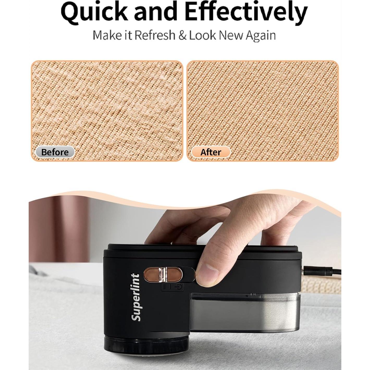 Quitapelusas Eléctrico SUPER LINT 2 en 1 USB Negro