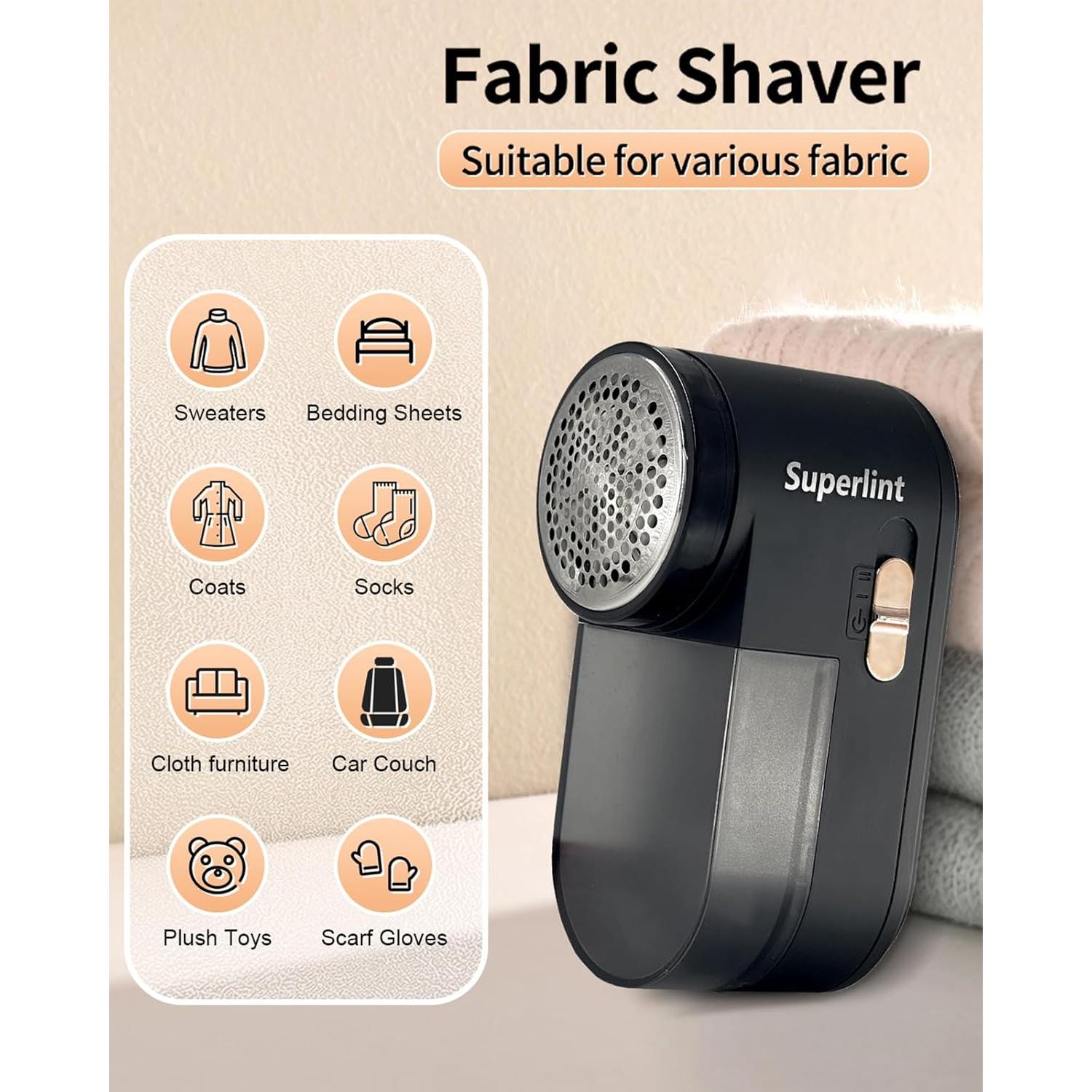 Quitapelusas Eléctrico SUPER LINT 2 en 1 USB Negro