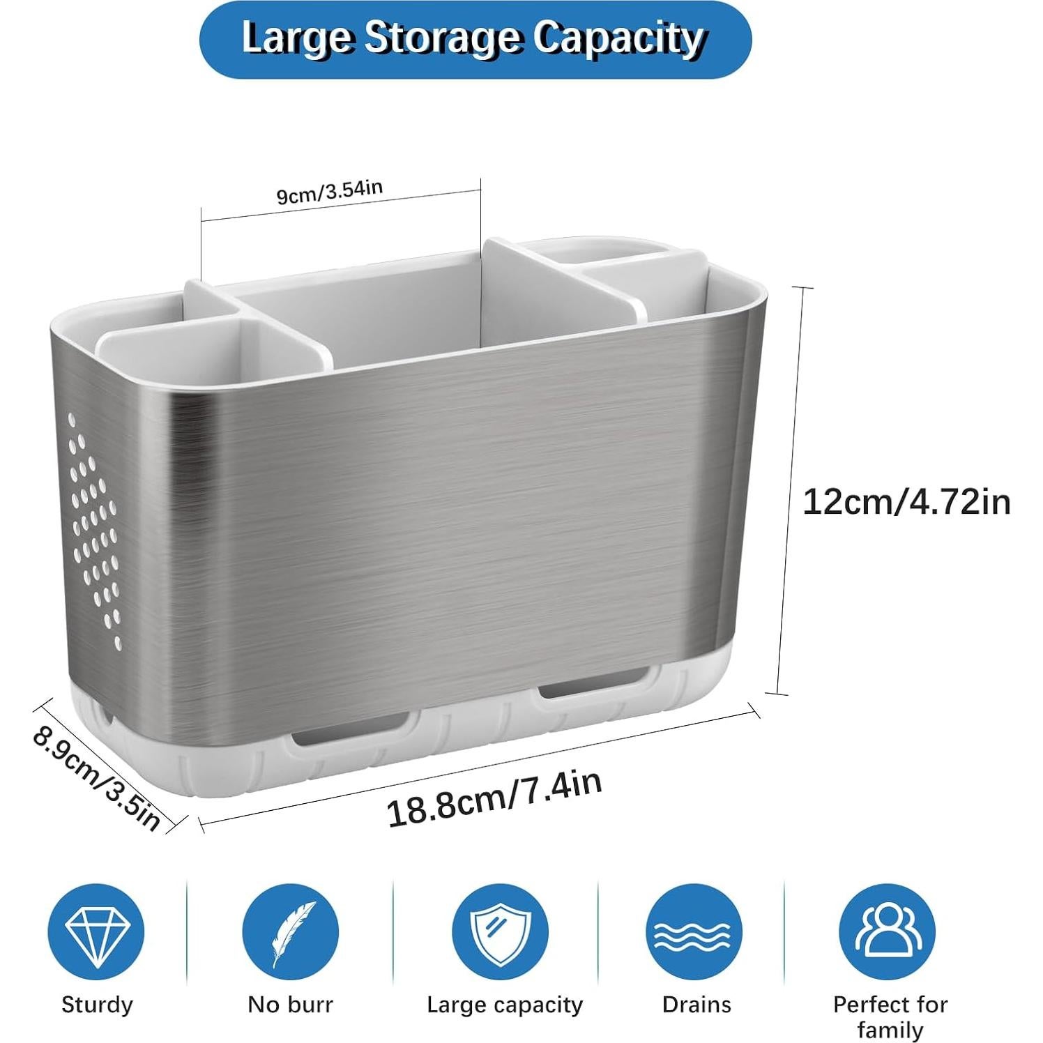Soporte para Cepillos de Dientes LAFARA Desmontable Antideslizante