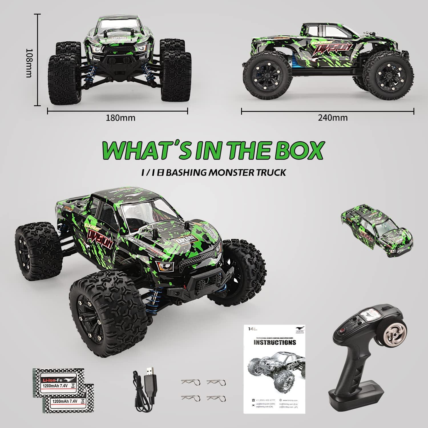Coche RC Todo Terreno TENSSENX 1:18 40KM/H 4WD Verde