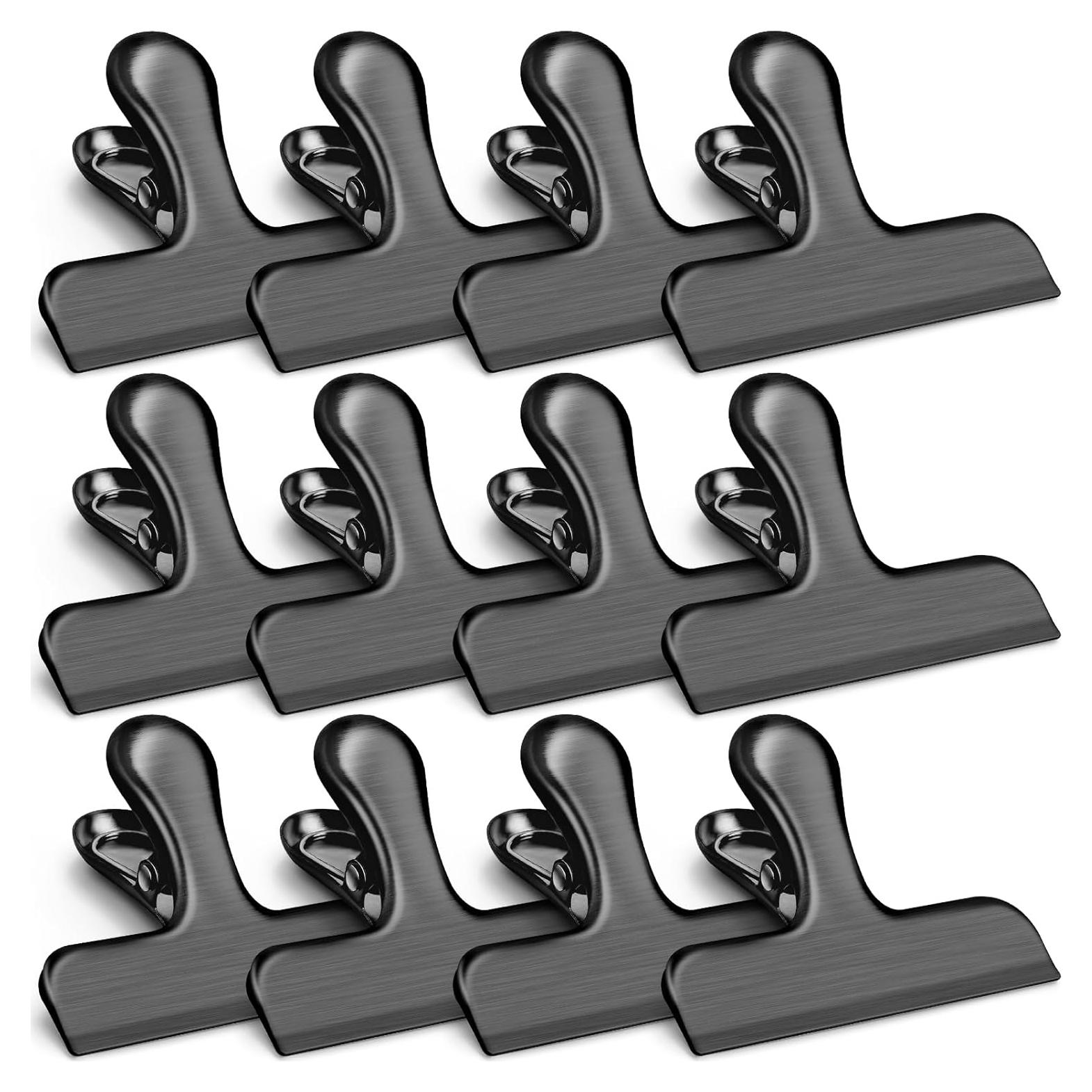 Clips de Acero Inoxidable VNDUEEY 12 Piezas 7.62 cm Negro