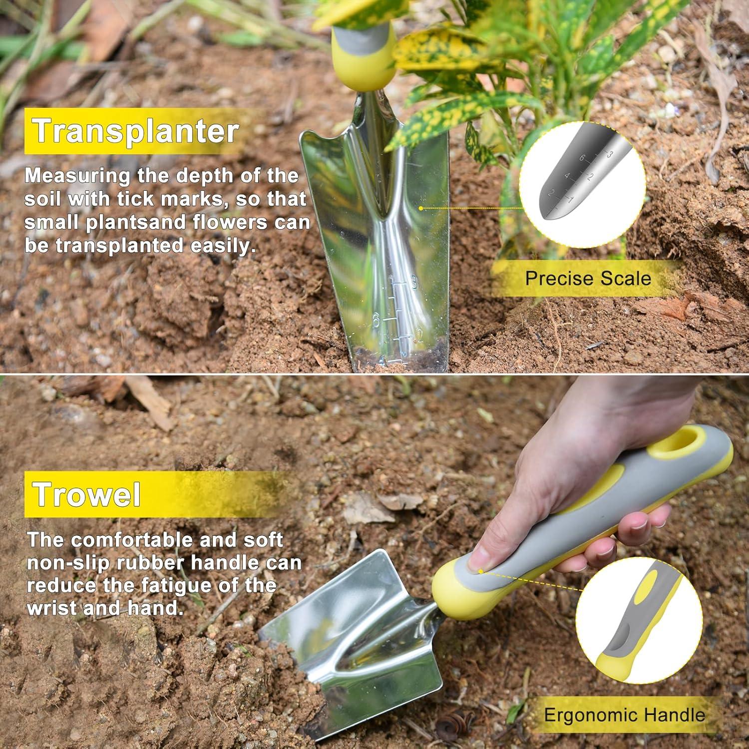 Juego de Herramientas de Jardín Carsolt 10 Piezas Acero Inoxidable