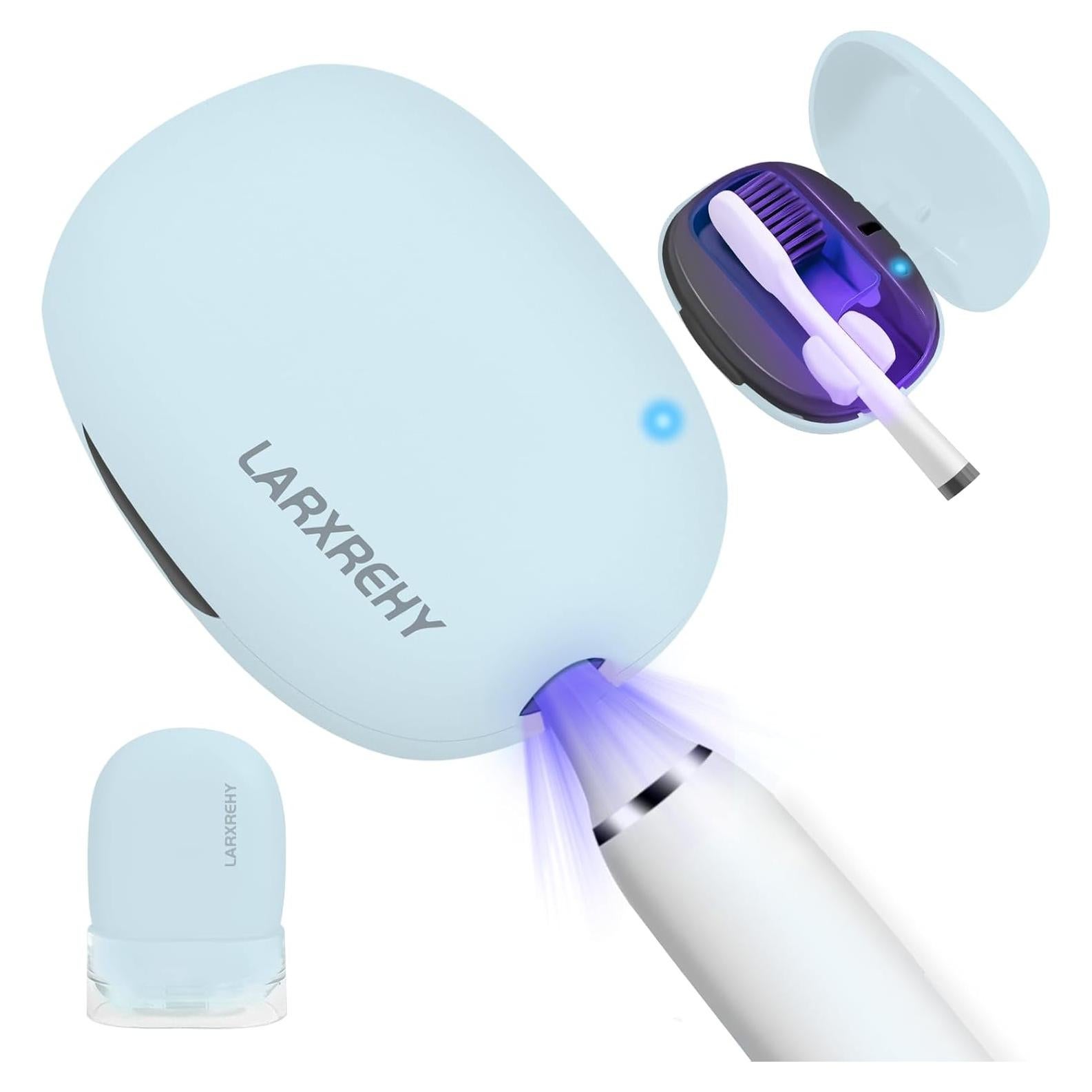 Estuche Limpiador de Cepillos de Dientes LARXREHY Azul Portátil