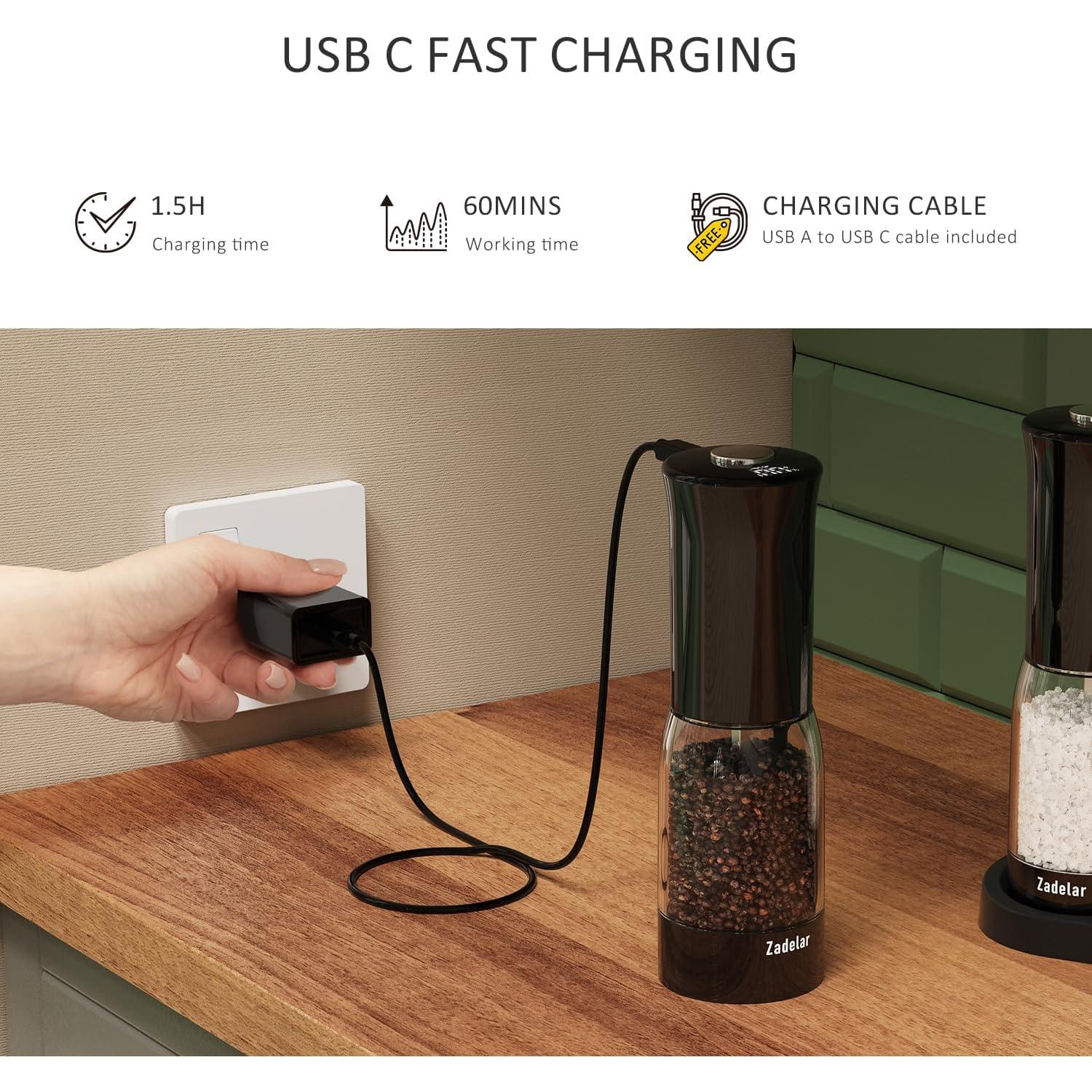 Juego de Molinillos Eléctricos Zadelar con Pantalla LED 70g