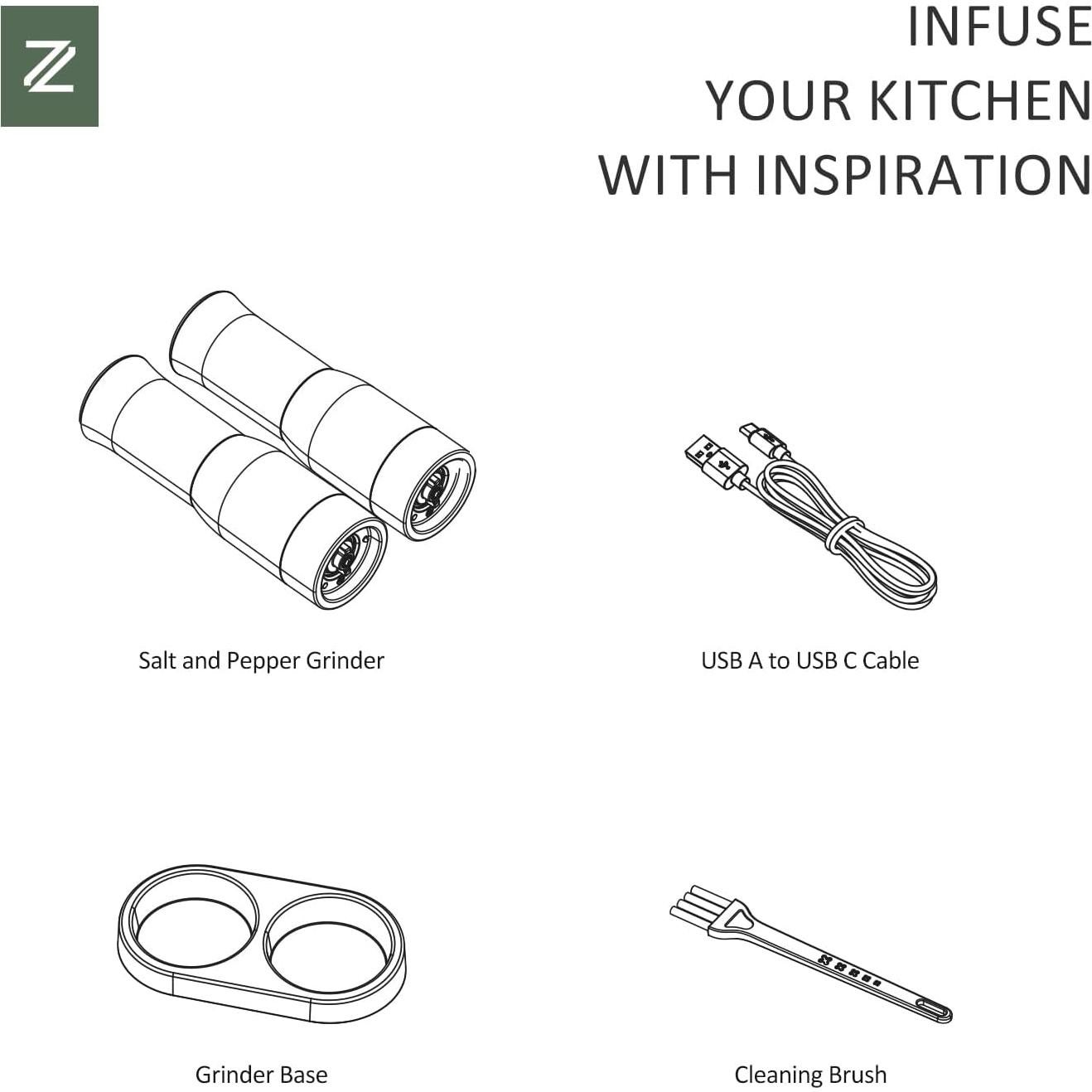 Juego de Molinillos Eléctricos Zadelar con Pantalla LED 70g