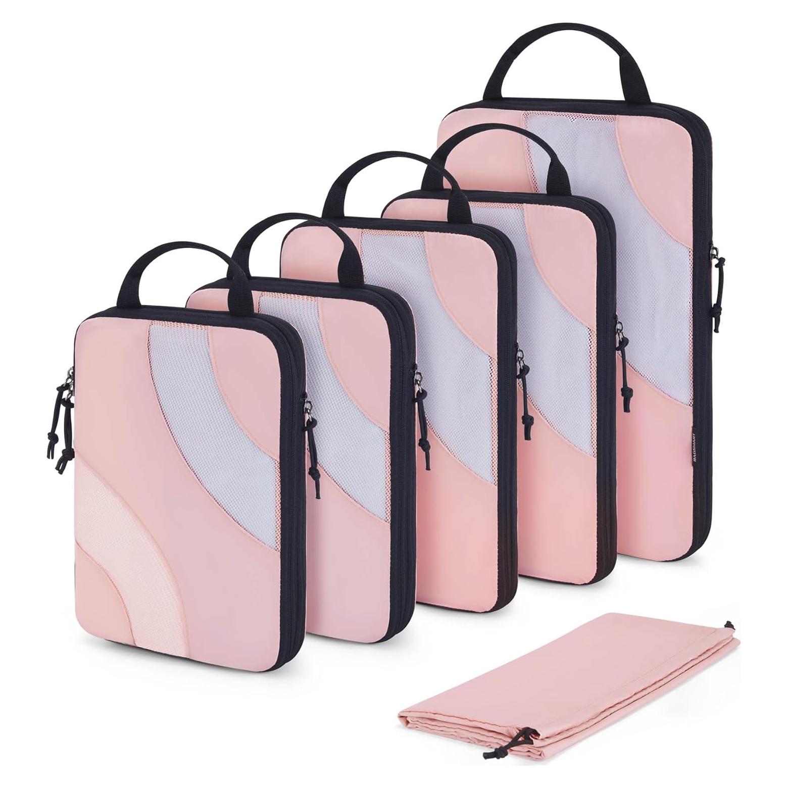 Cubos de Compresión BAGSMART 6 Set Rosa Bebé para Viaje
