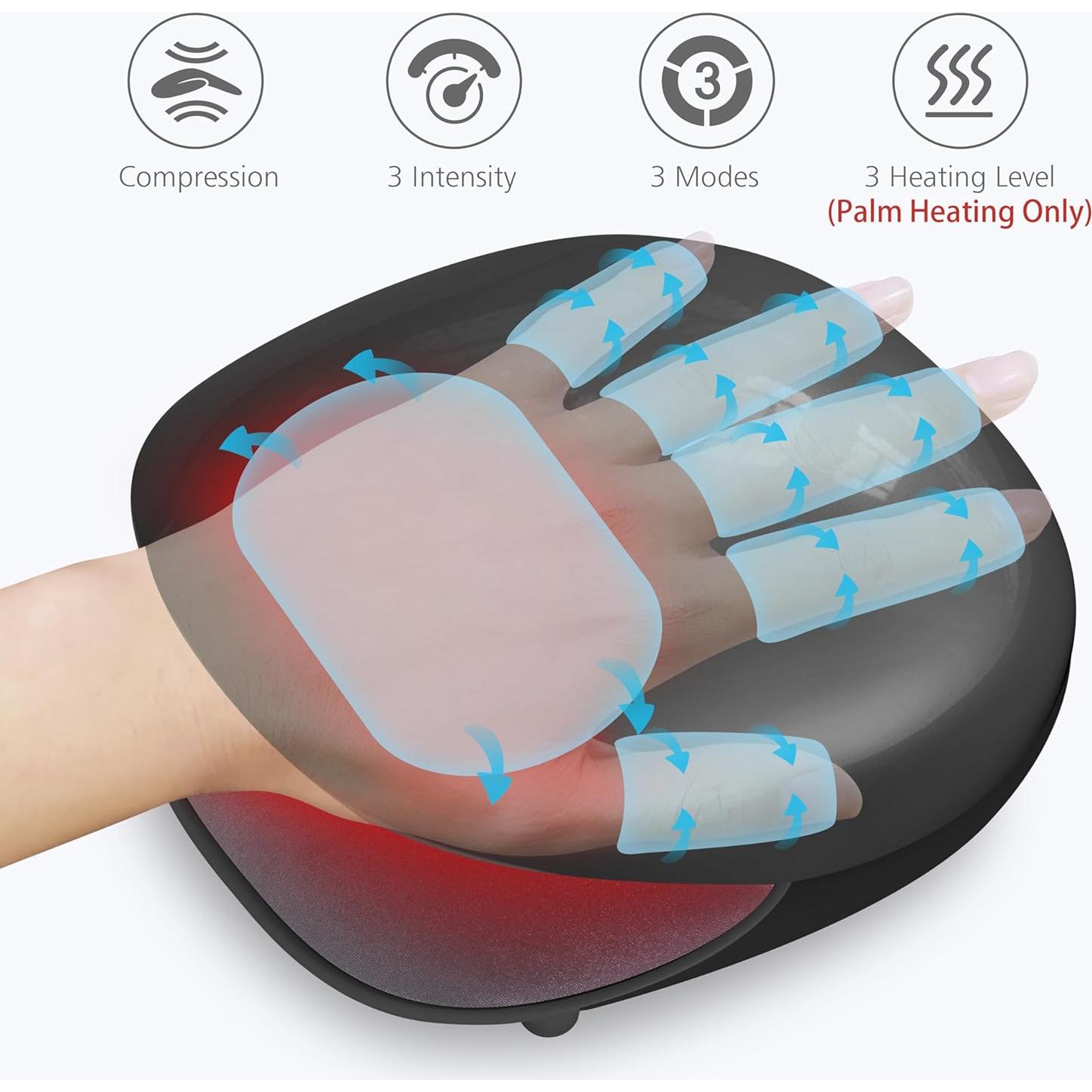 Masajeador de Manos Comfier Inalámbrico con Calor 3 Niveles