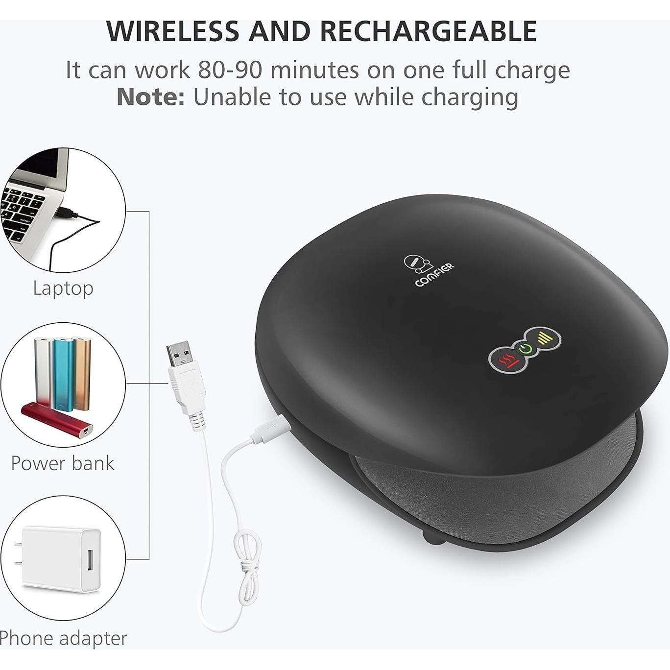 Masajeador de Manos Comfier Inalámbrico con Calor 3 Niveles