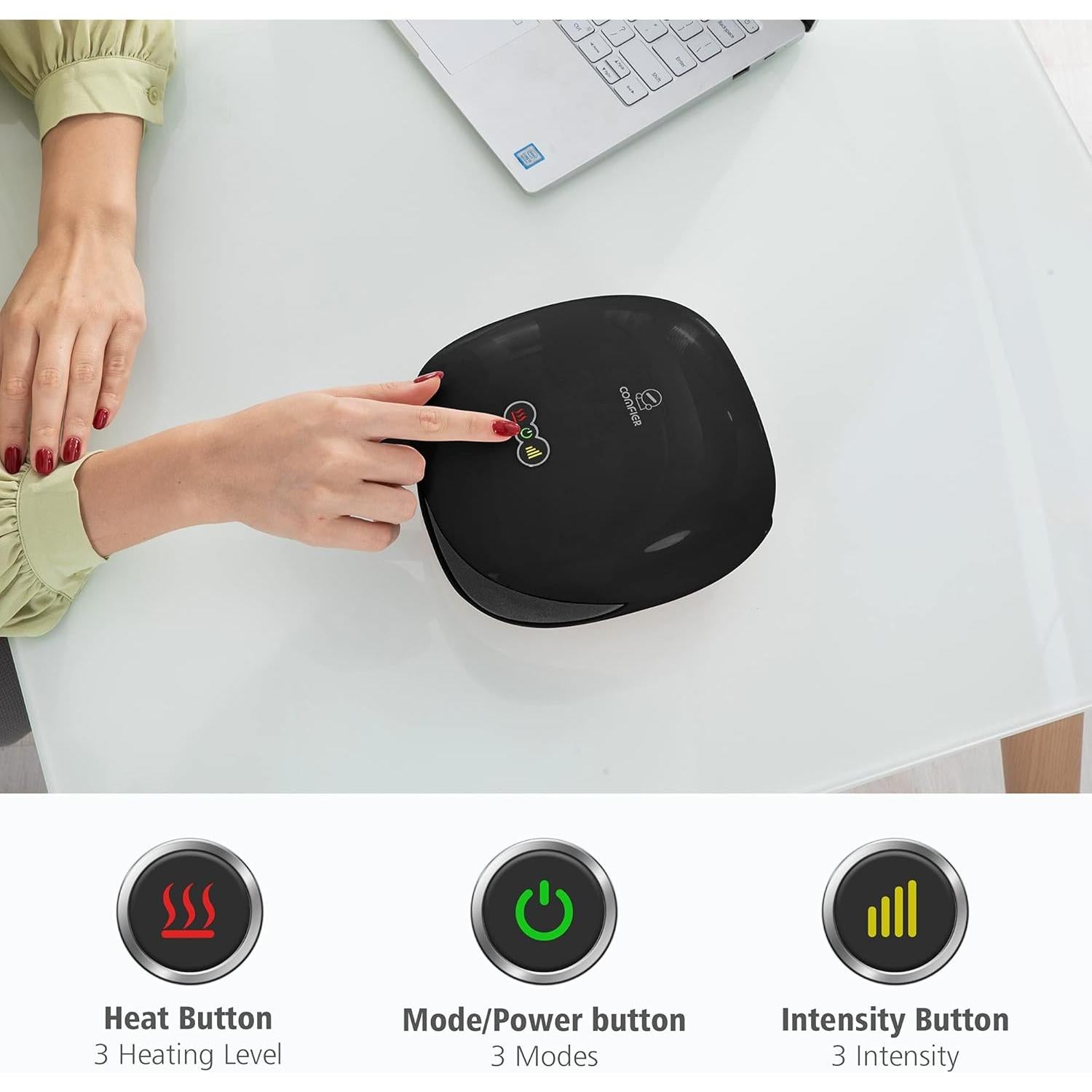 Masajeador de Manos Comfier Inalámbrico con Calor 3 Niveles