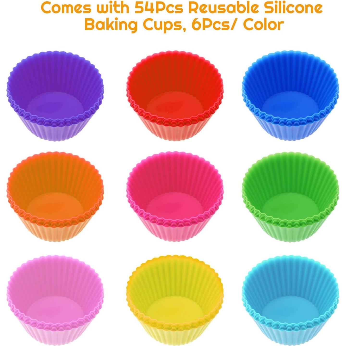 54 Tazas de Silicona Reutilizables Selizo para Muffin 5cm