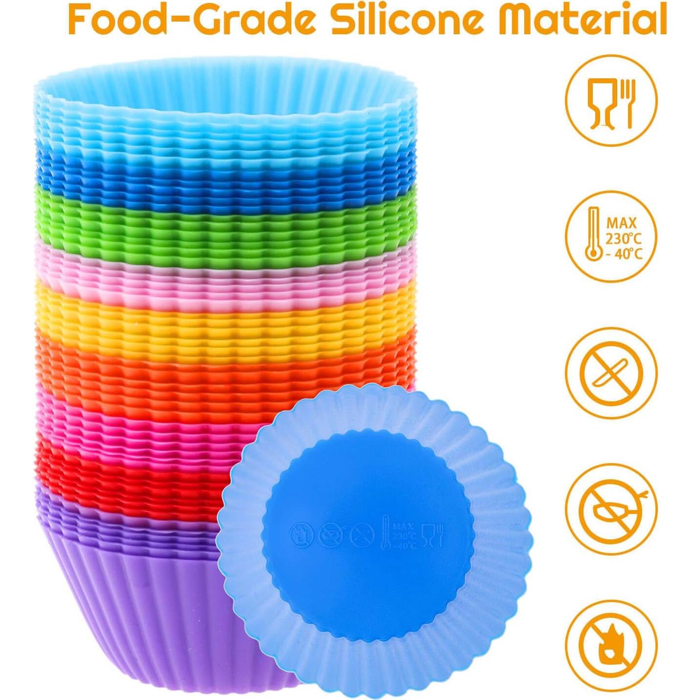 54 Tazas de Silicona Reutilizables Selizo para Muffin 5cm