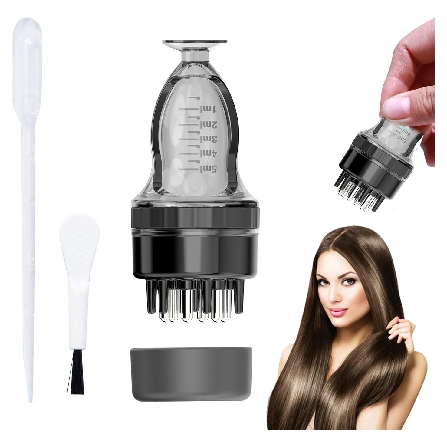 Aplicador de Aceite para Cabello Mnatop 10ml Negro