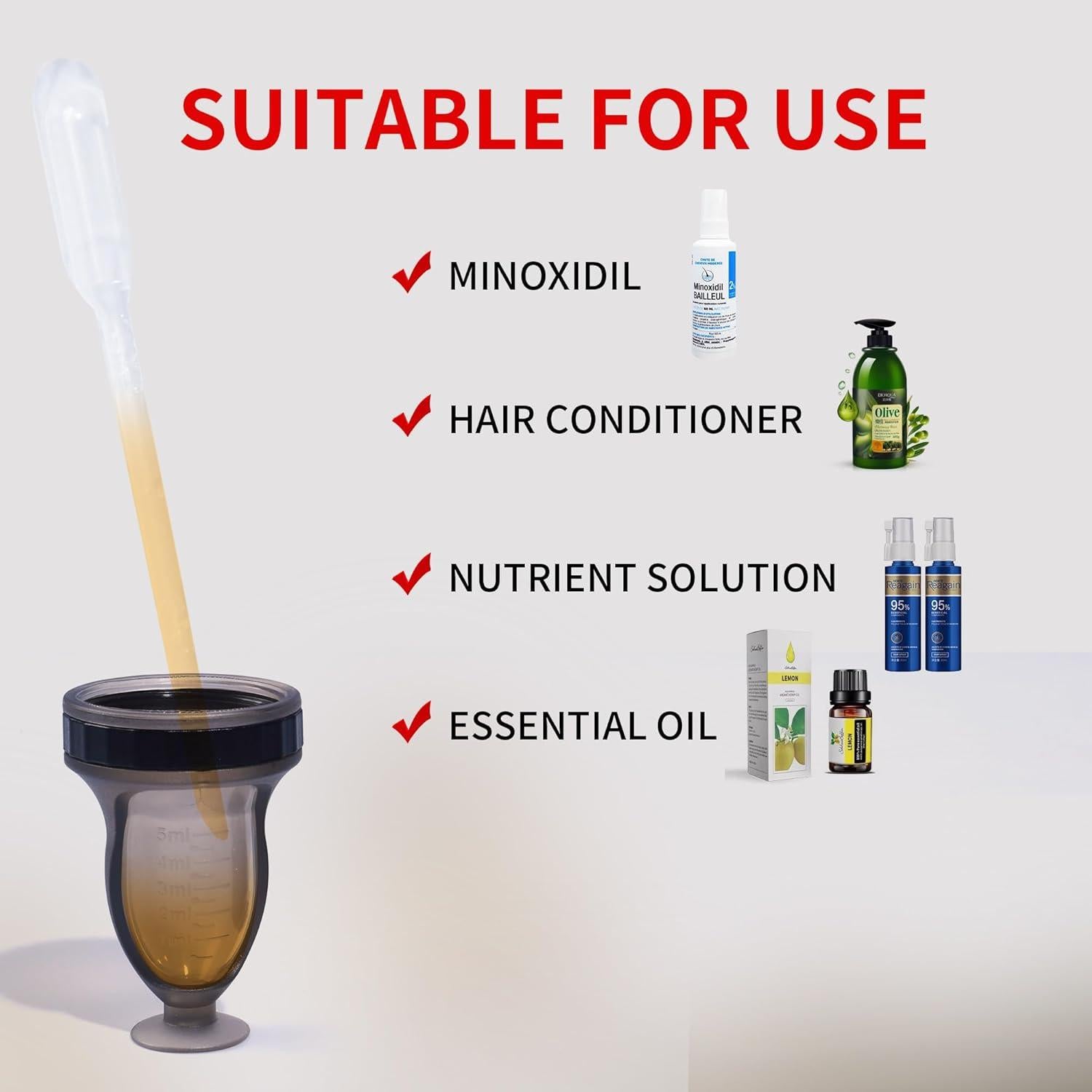 Aplicador de Aceite para Cabello Mnatop 10ml Negro