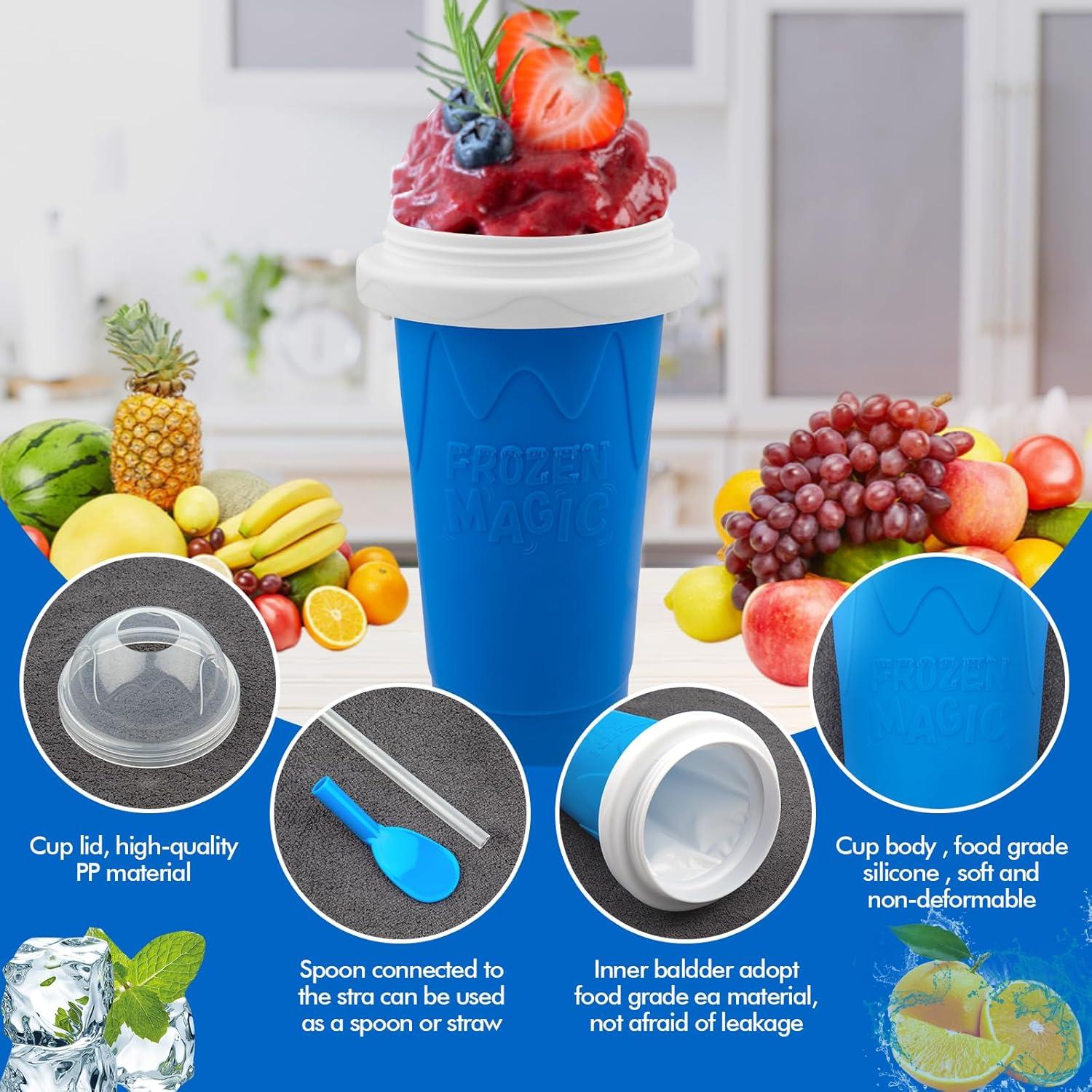 Taza Hacedora de Slushie Jairuty 350ML Azul Reutilizable