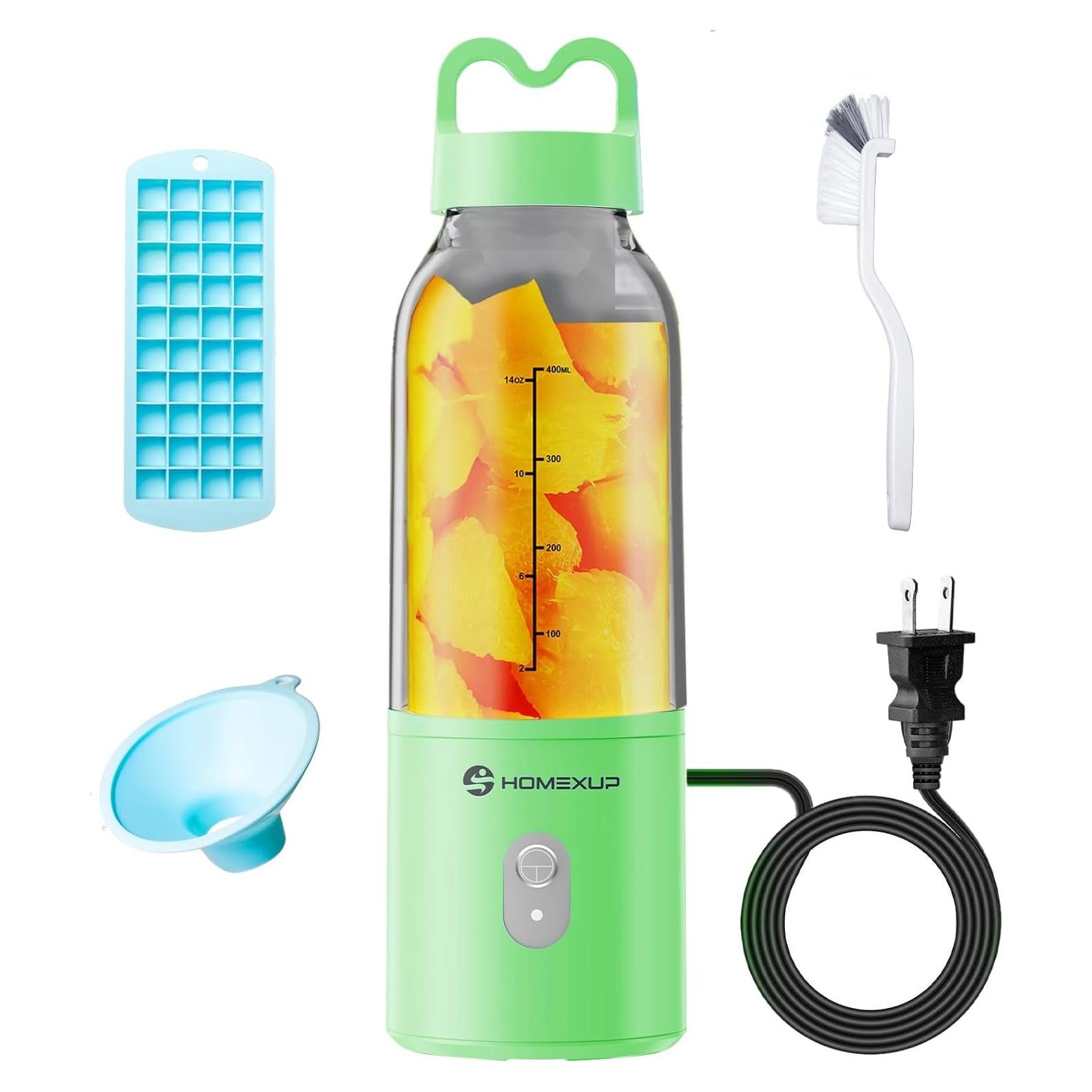 Extractor de Jugo Portátil HOMEXUP 414ml 175W Verde