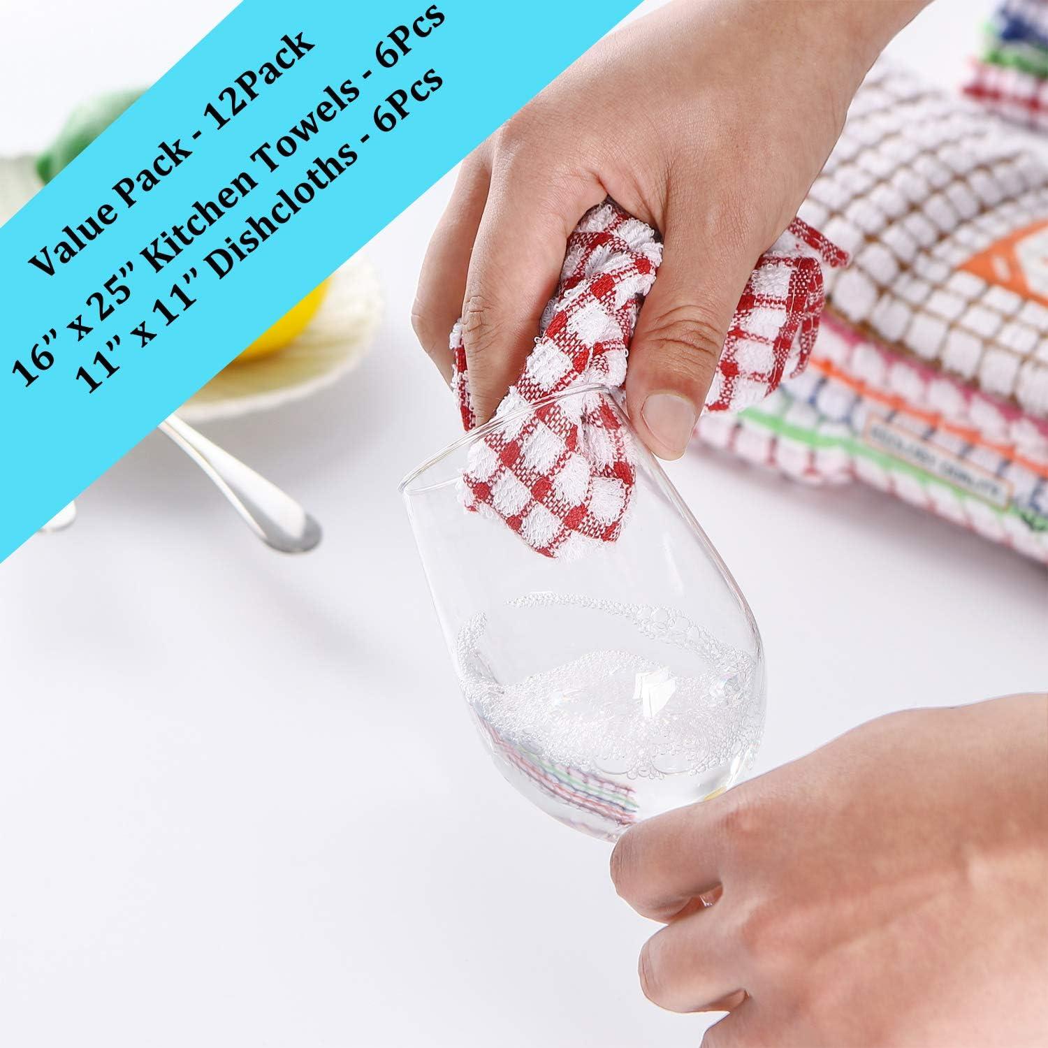 Juego de Toallas de Cocina y Paños de Platos AOTBAT 12 Piezas Algodón