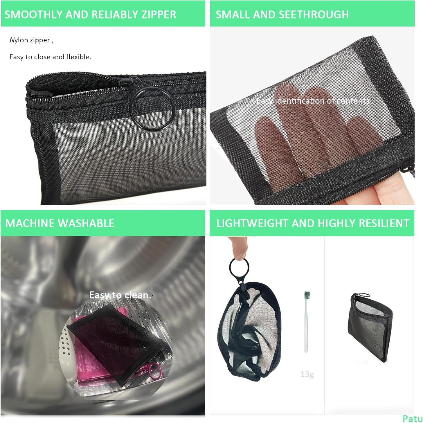 Estuche Organizador Mini PATU Rosa 12.7x10cm 5 Piezas