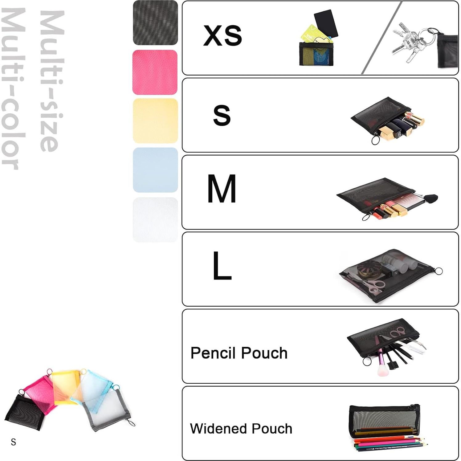 Estuche Organizador Mini PATU Rosa 12.7x10cm 5 Piezas