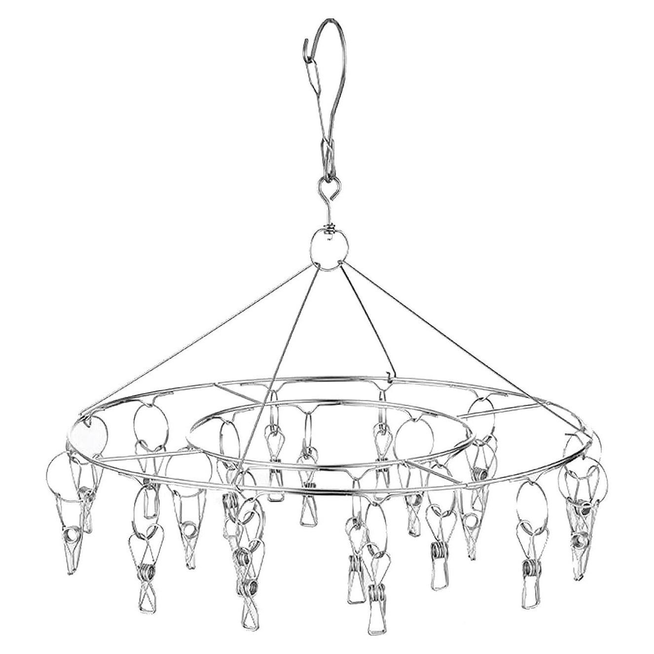 Perchero Redondo Acero Inoxidable CenYouful 20 Clips 33 cm