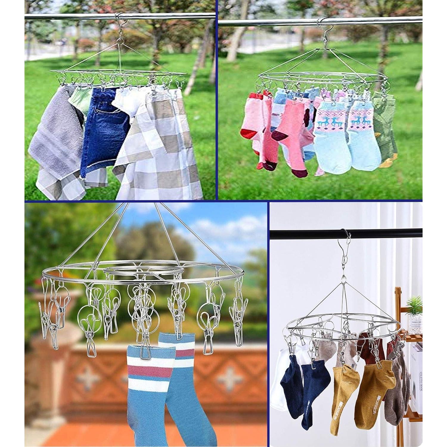 Perchero Redondo Acero Inoxidable CenYouful 20 Clips 33 cm