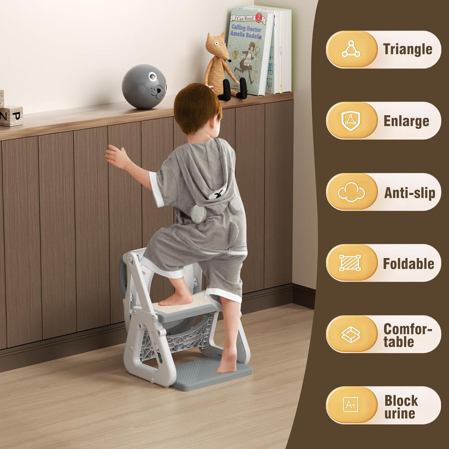 Asiento de Inodoro para Entrenamiento SOUL CHAT 2 Gris Ajustable