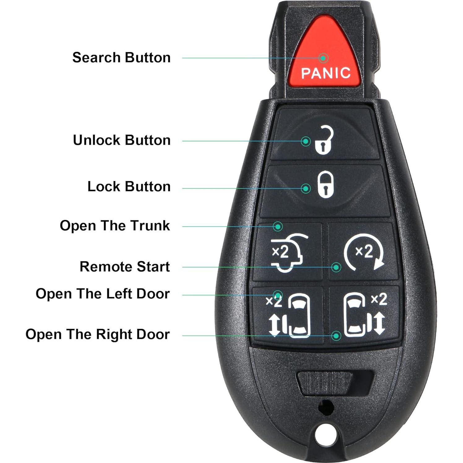 Llavero inteligente VOFONO para Chrysler y Dodge 2008-2020