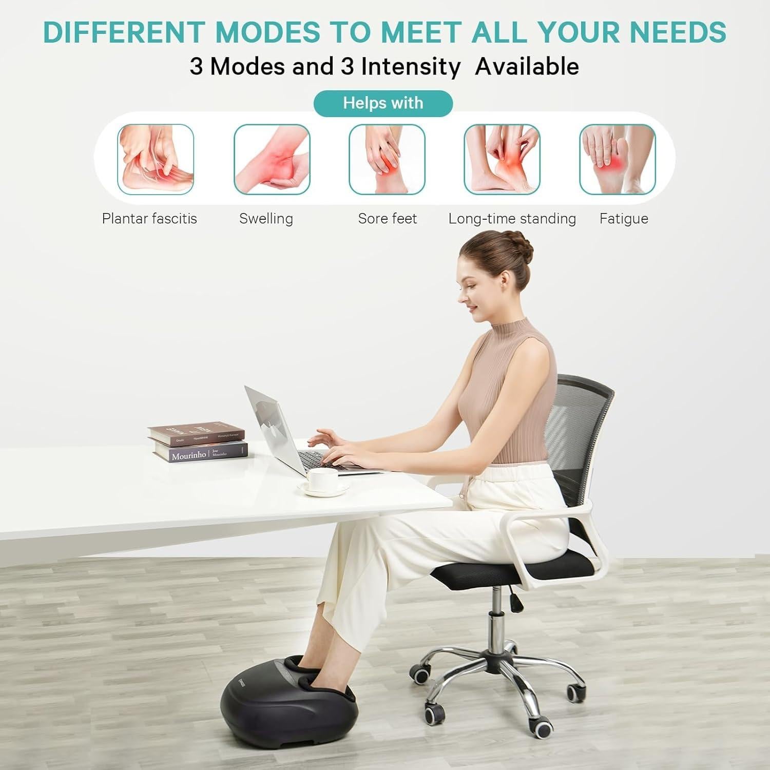 Masajeador de Pies KNQZE KF7 con Calor y Control Remoto