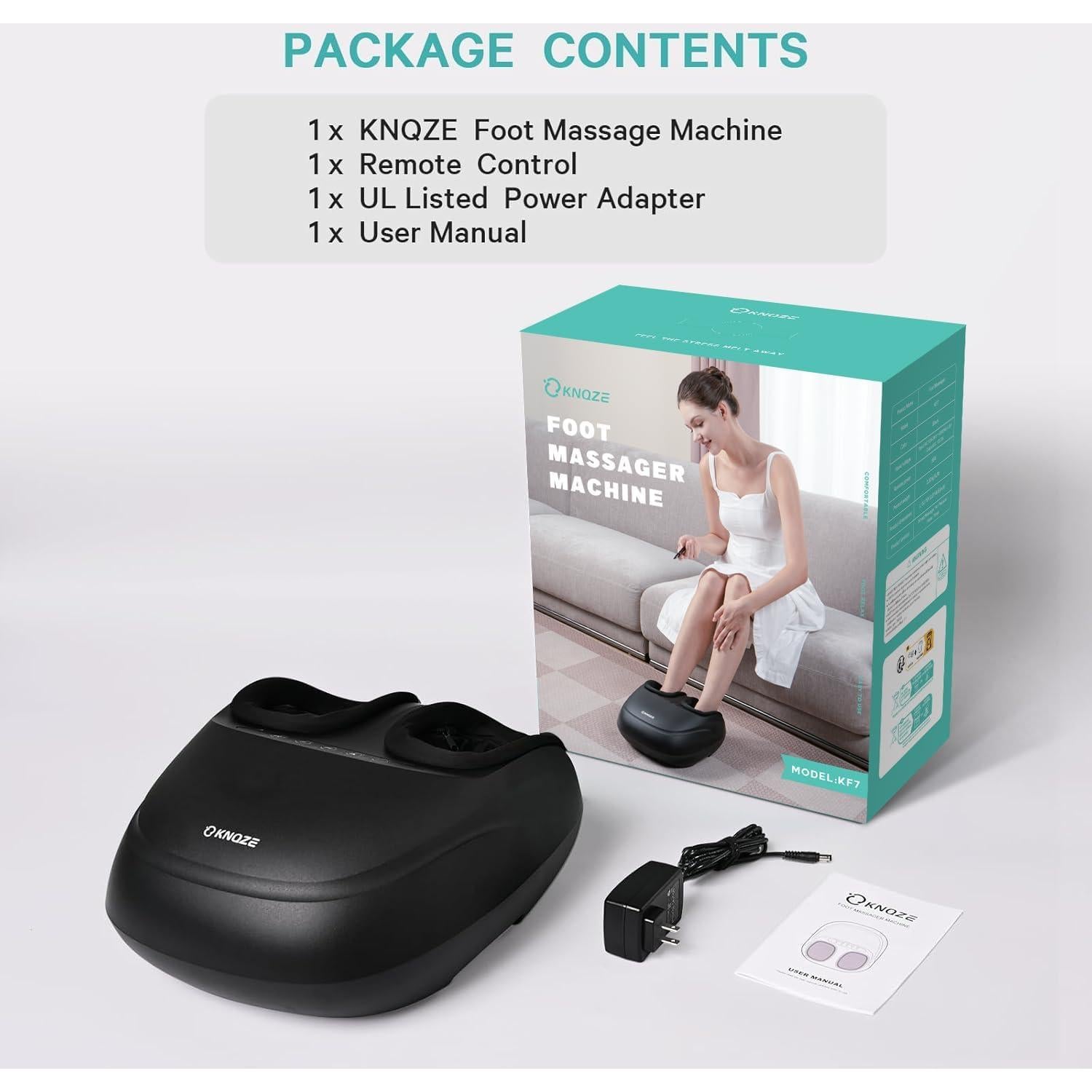 Masajeador de Pies KNQZE KF7 con Calor y Control Remoto