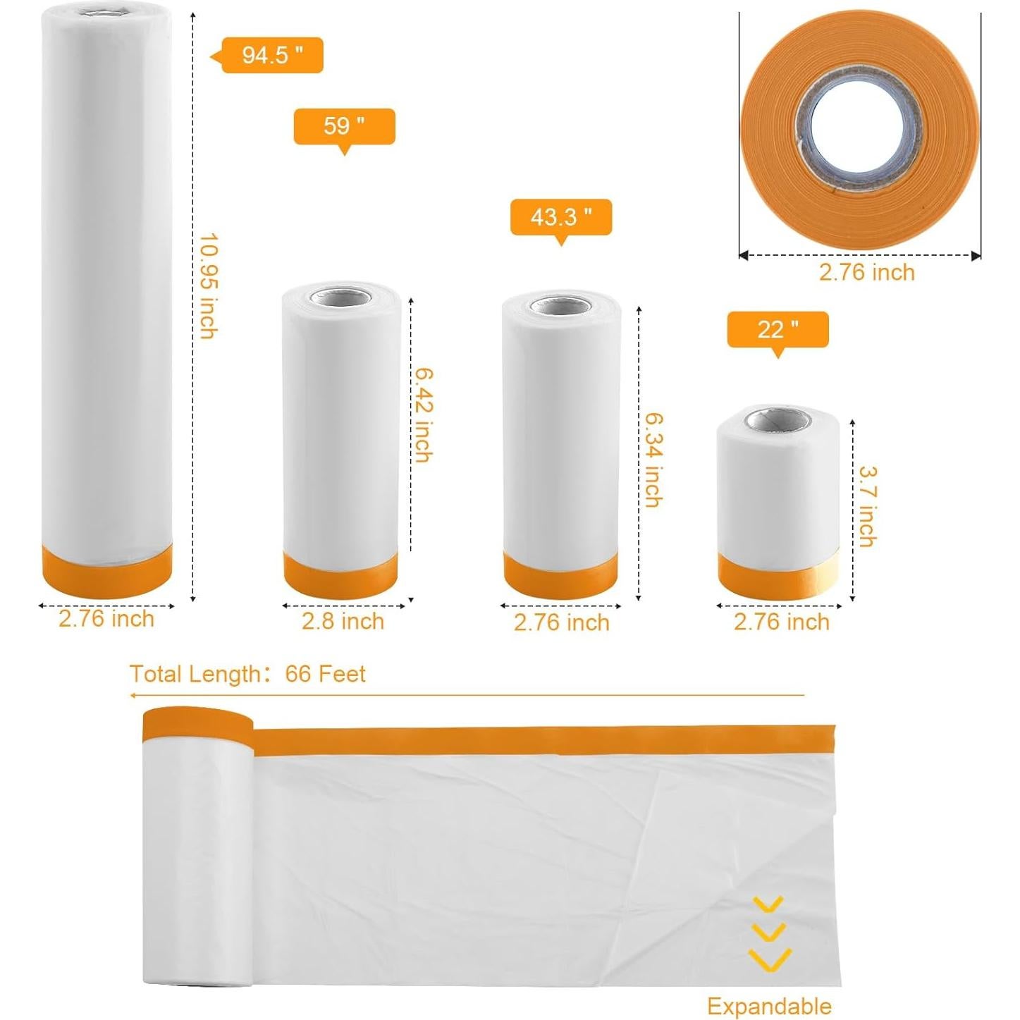 Película de Enmascarar con Cinta 55 cm x 20 m Sunll