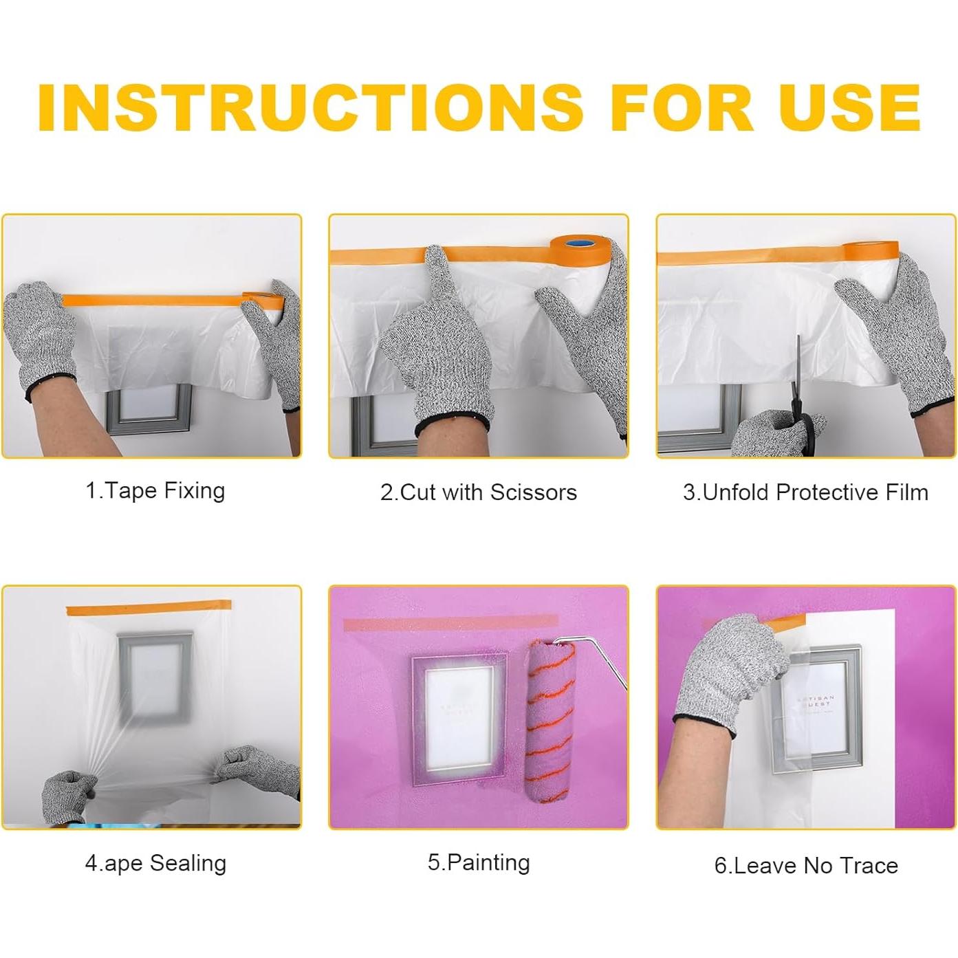 Película de Enmascarar con Cinta 55 cm x 20 m Sunll