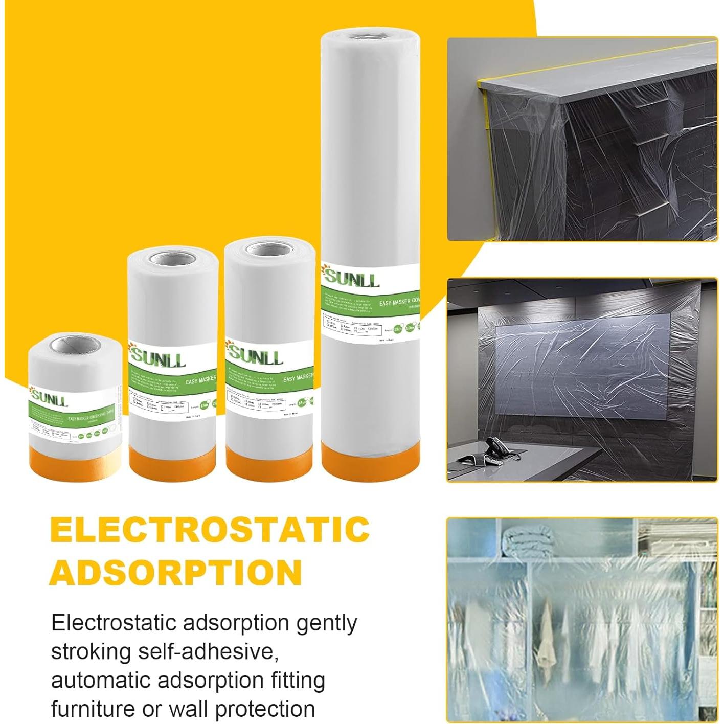 Película de Enmascarar con Cinta 55 cm x 20 m Sunll