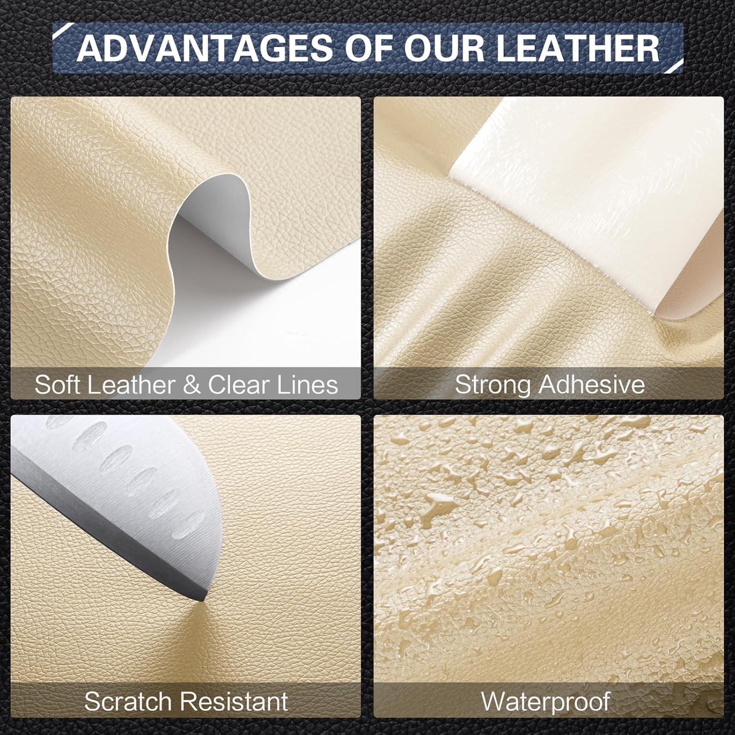 Kit de Reparación de Cuero OAZ 10cm x 160cm Autoadhesivo Beige