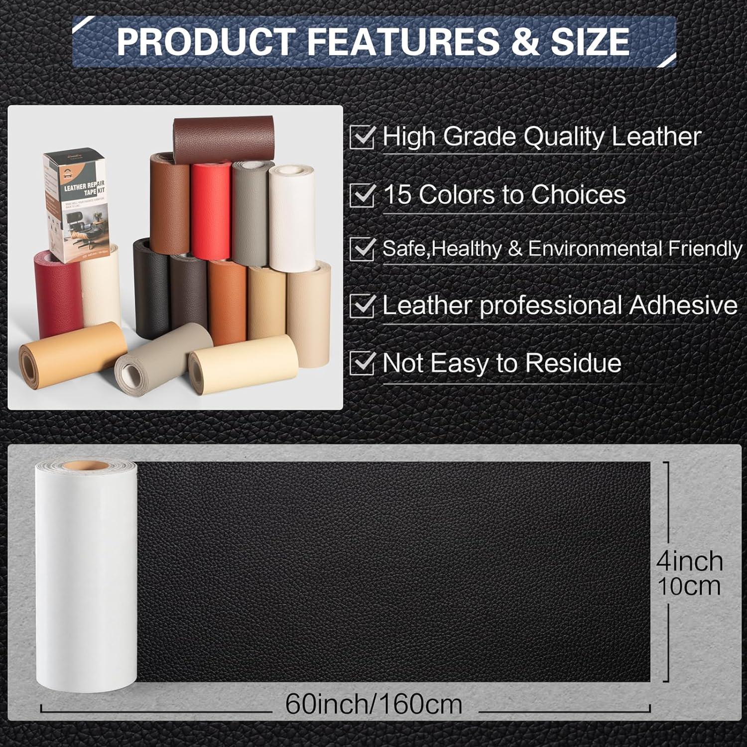 Kit de Reparación de Cuero OAZ 10cm x 160cm Autoadhesivo Beige