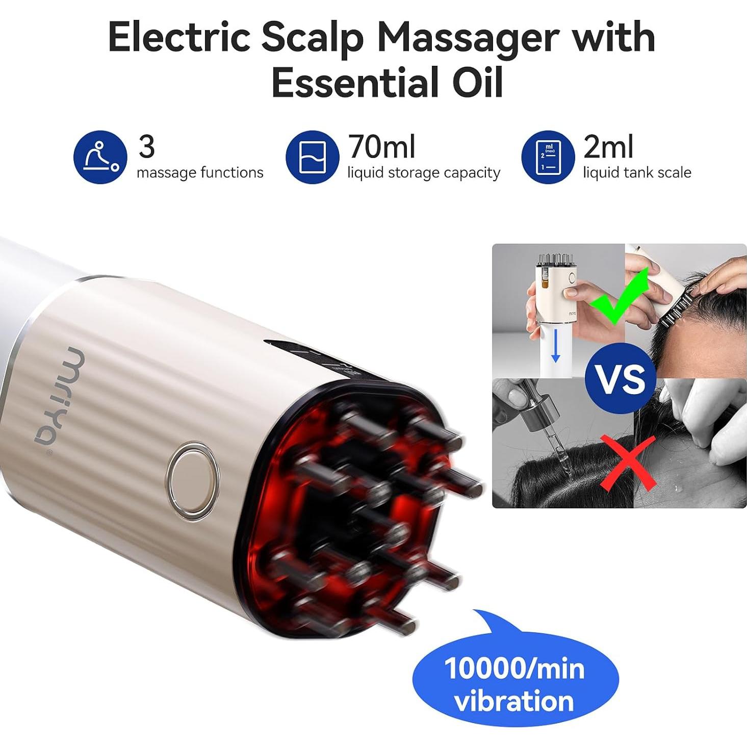 Cepillo Masajeador Vibratorio mriya 2 en 1 70ml Beige