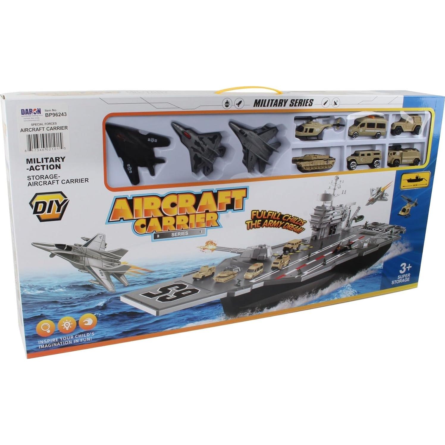 Portaaviones Daron BP96243 83.8 cm con 3 Aviones y 19 Piezas