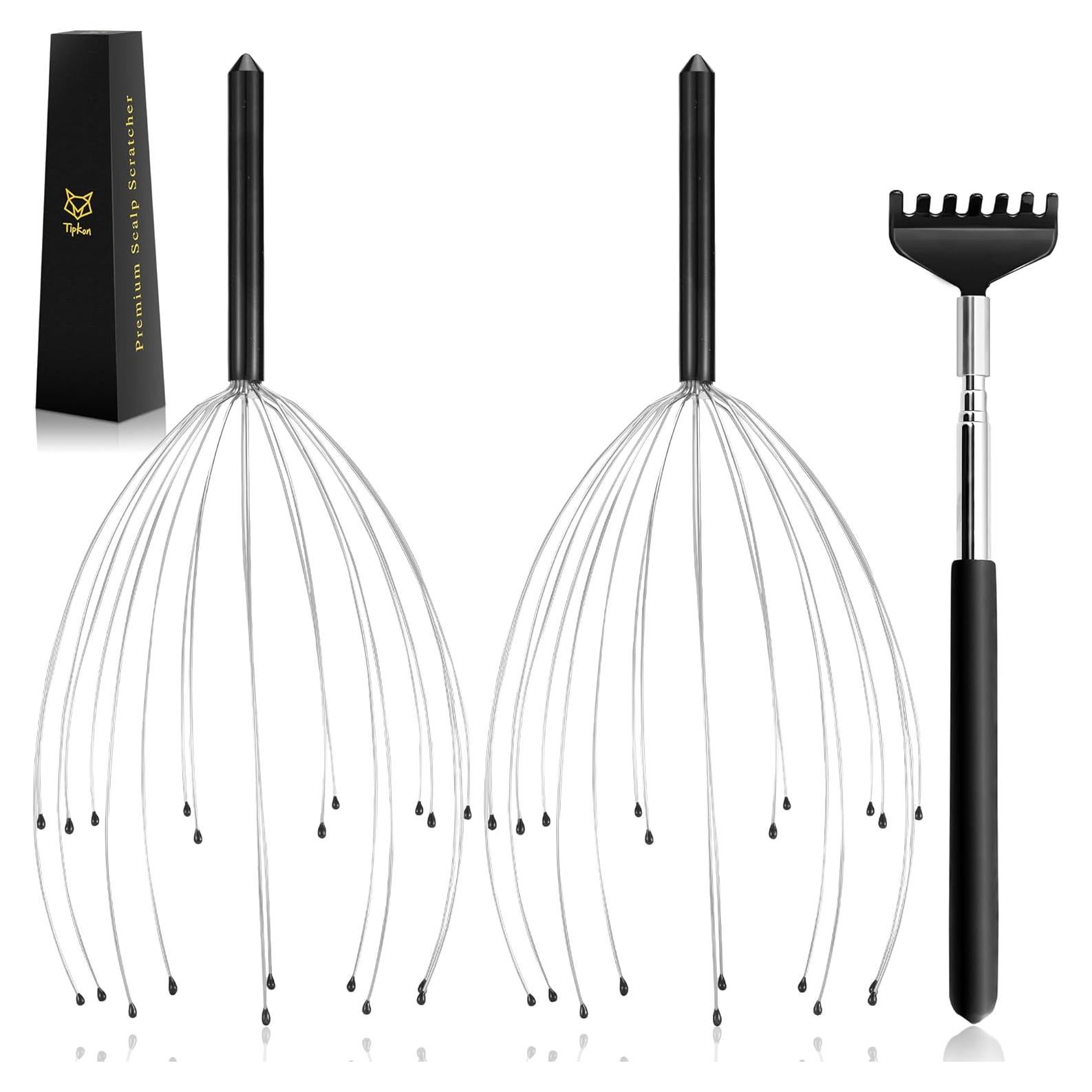 Masajeador de Cabeza TIPKON 20 Dedos Negro 2 Paquete