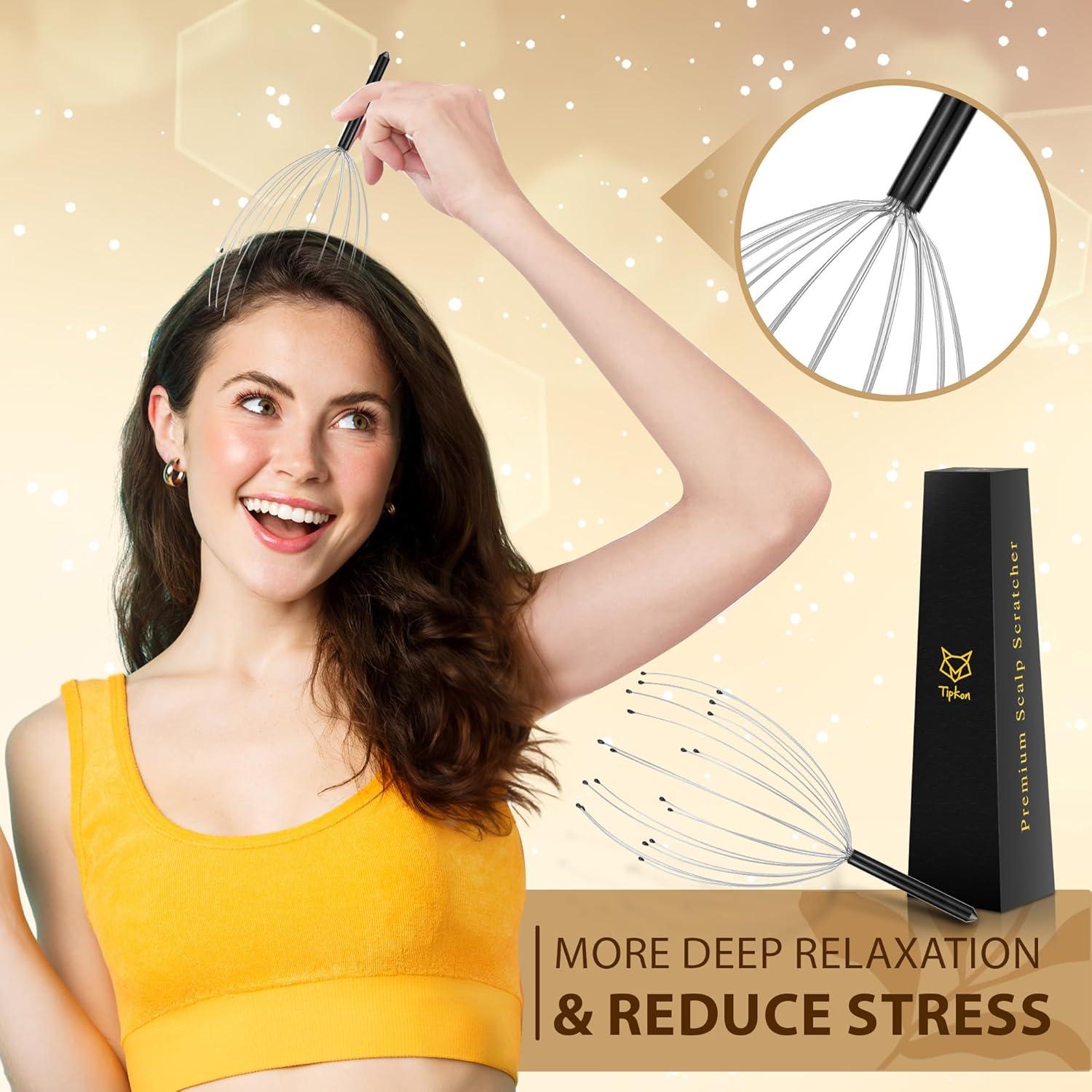 Masajeador de Cabeza TIPKON 20 Dedos Negro 2 Paquete