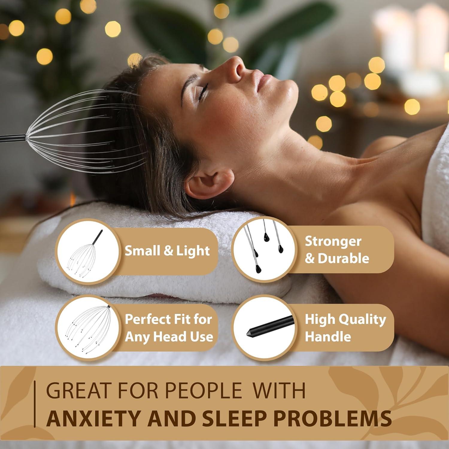 Masajeador de Cabeza TIPKON 20 Dedos Negro 2 Paquete