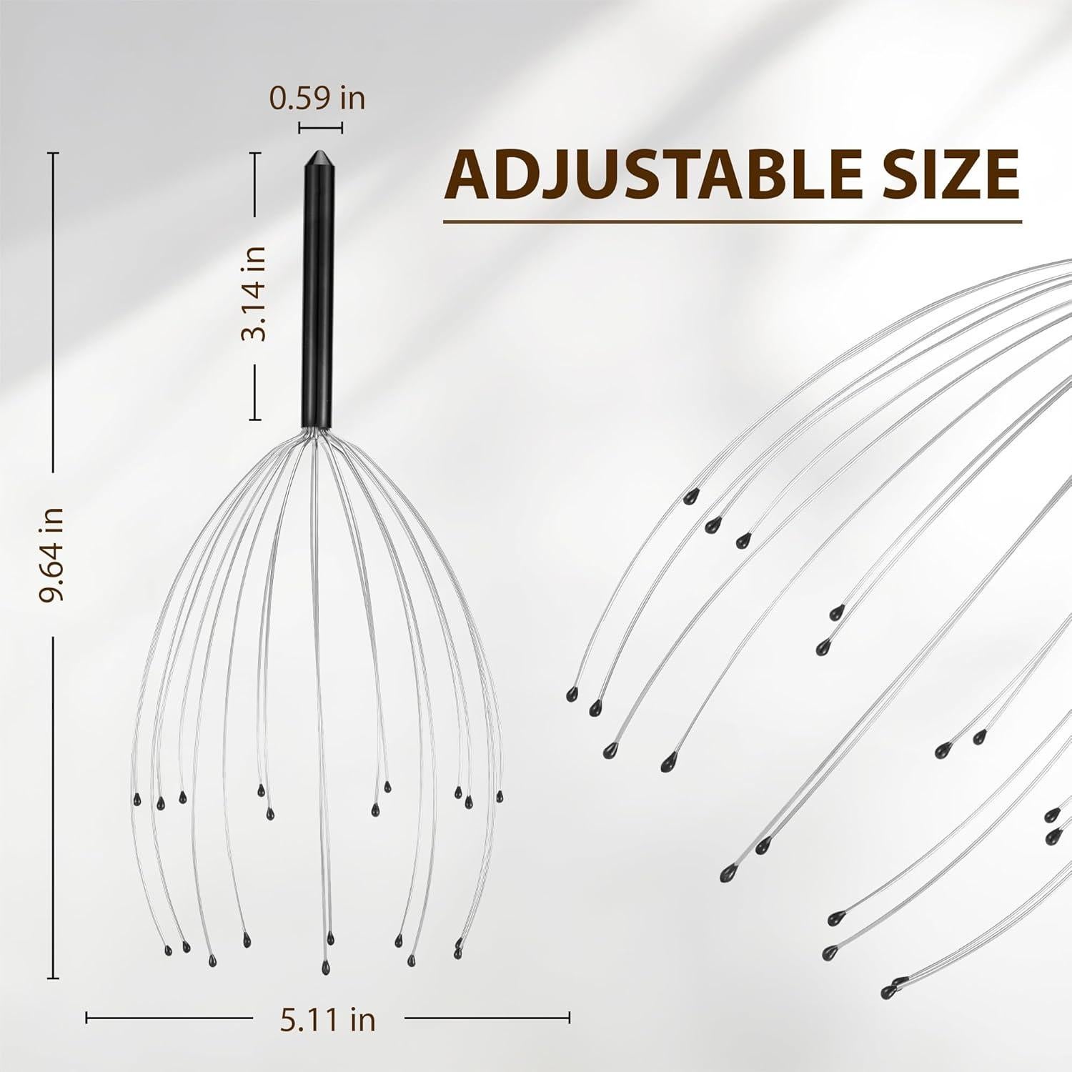 Masajeador de Cabeza TIPKON 20 Dedos Negro 2 Paquete