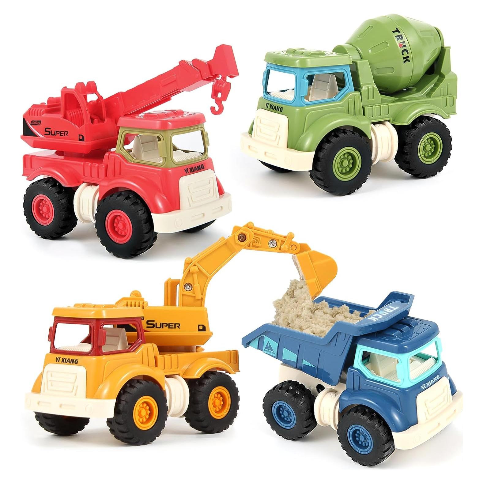 Juguetes de Construcción Olbyefly Camiones y Excavadora 4 Piezas