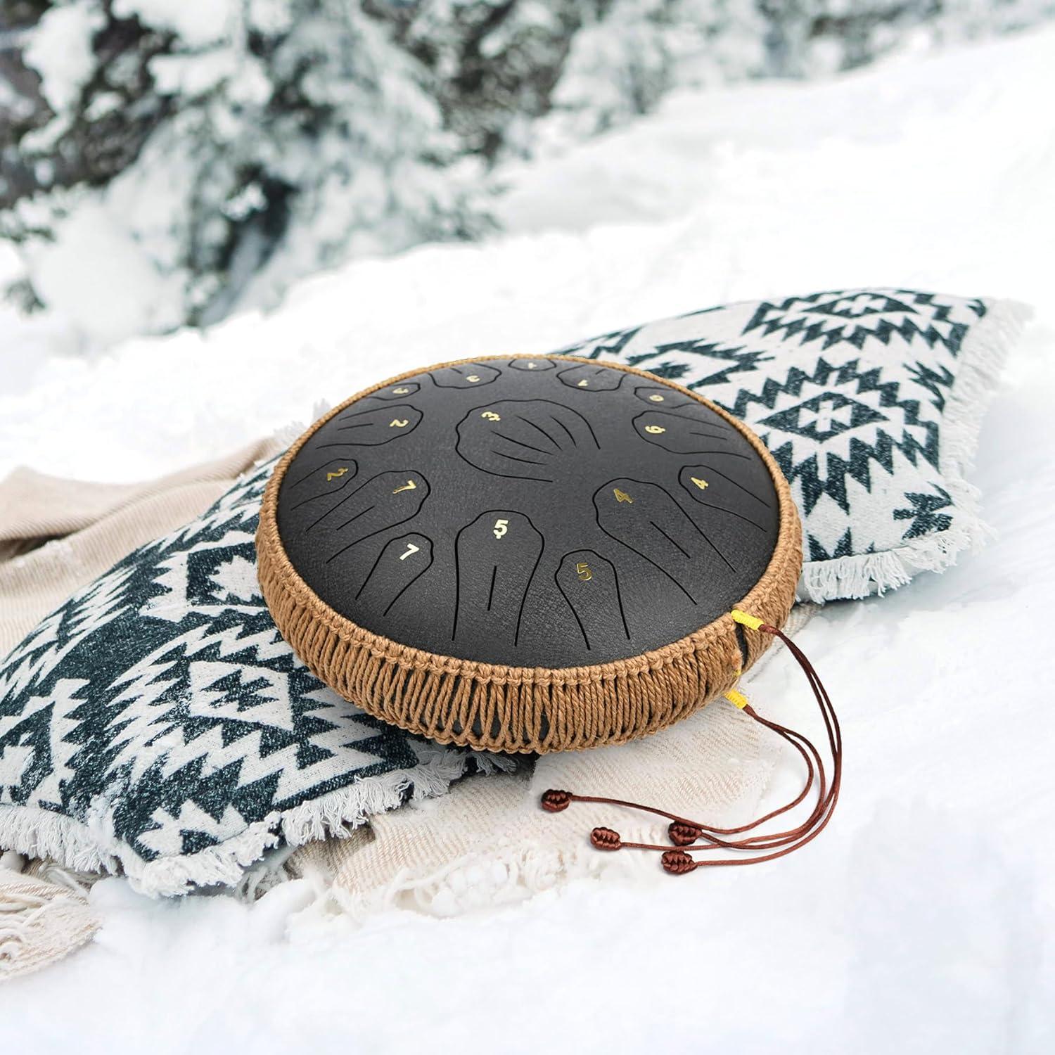 Tambor de Lengua de Acero Rothergli 33 cm 15 Notas Negro