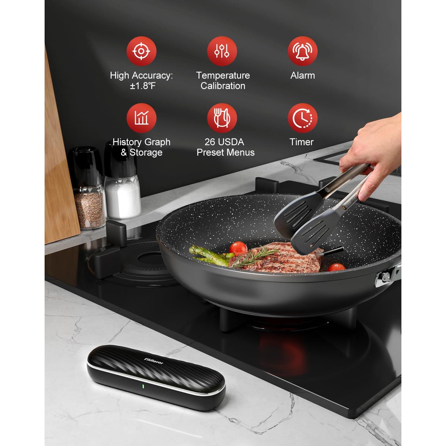 Termómetro de Carne Inalámbrico Bluetooth Fitflavor FNT11-2