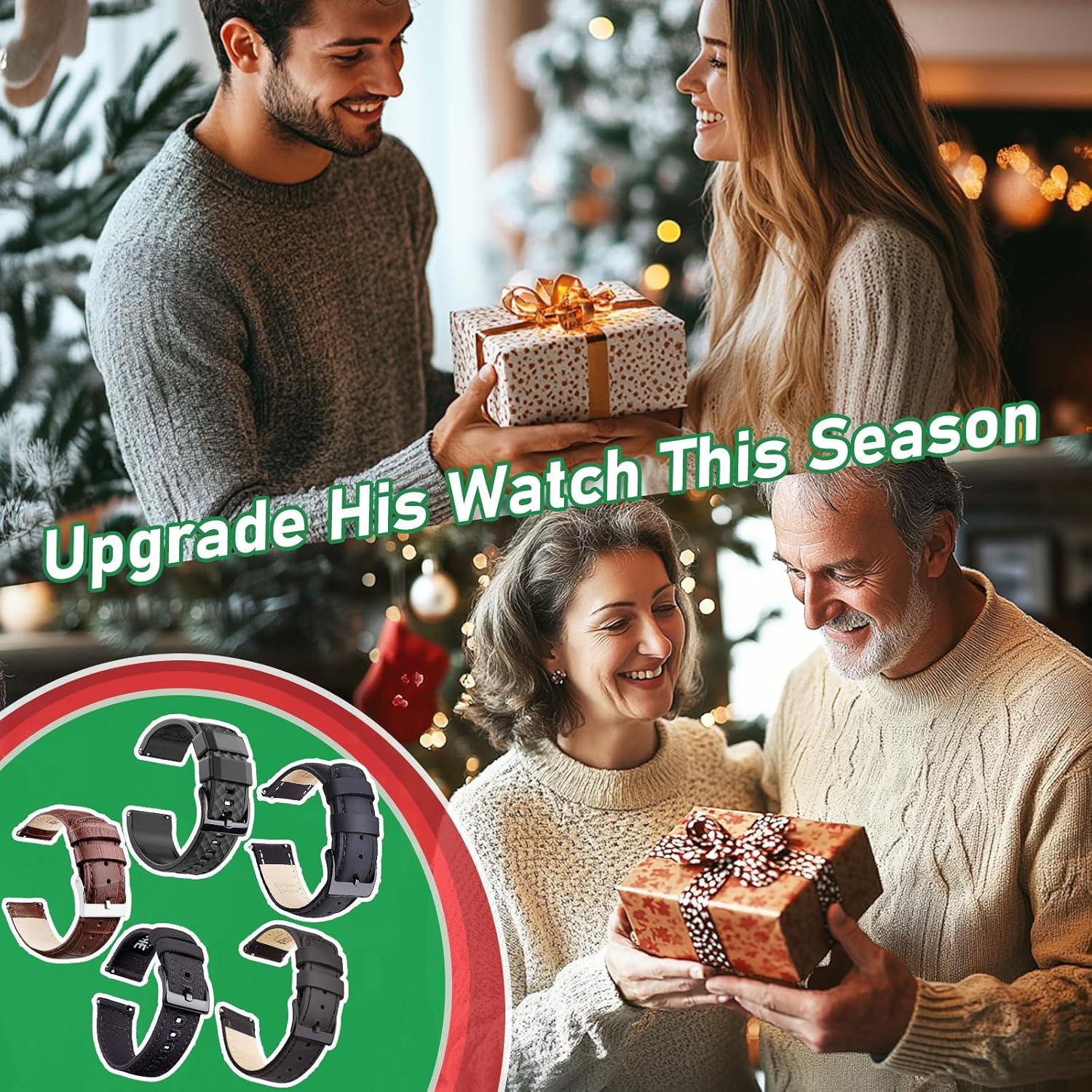 Banda de Reloj de Silicona Ritche 20mm Negra para Hombres y Mujeres