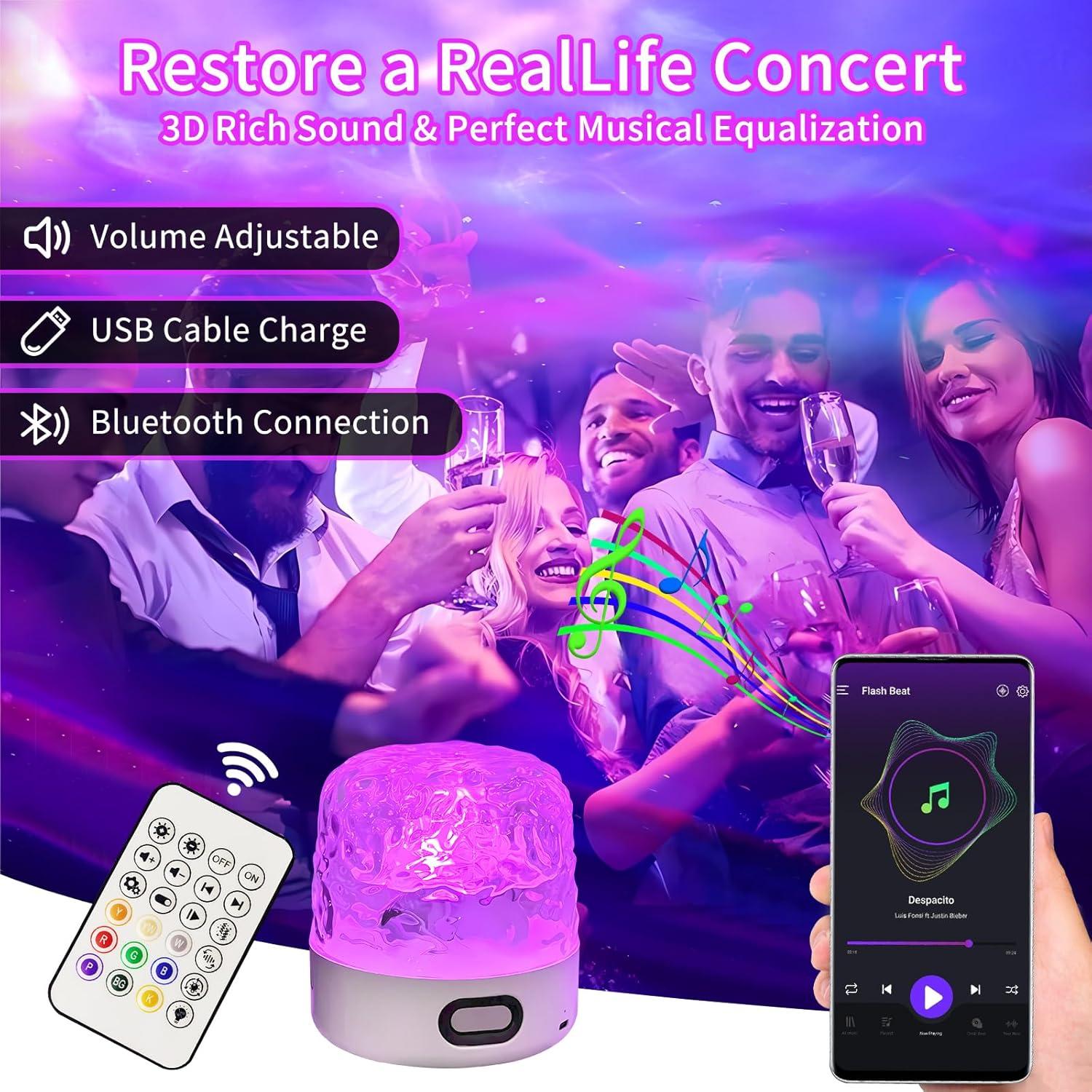 Lámpara Proyector de Luz de Olas Luminorthe Cube Bluetooth