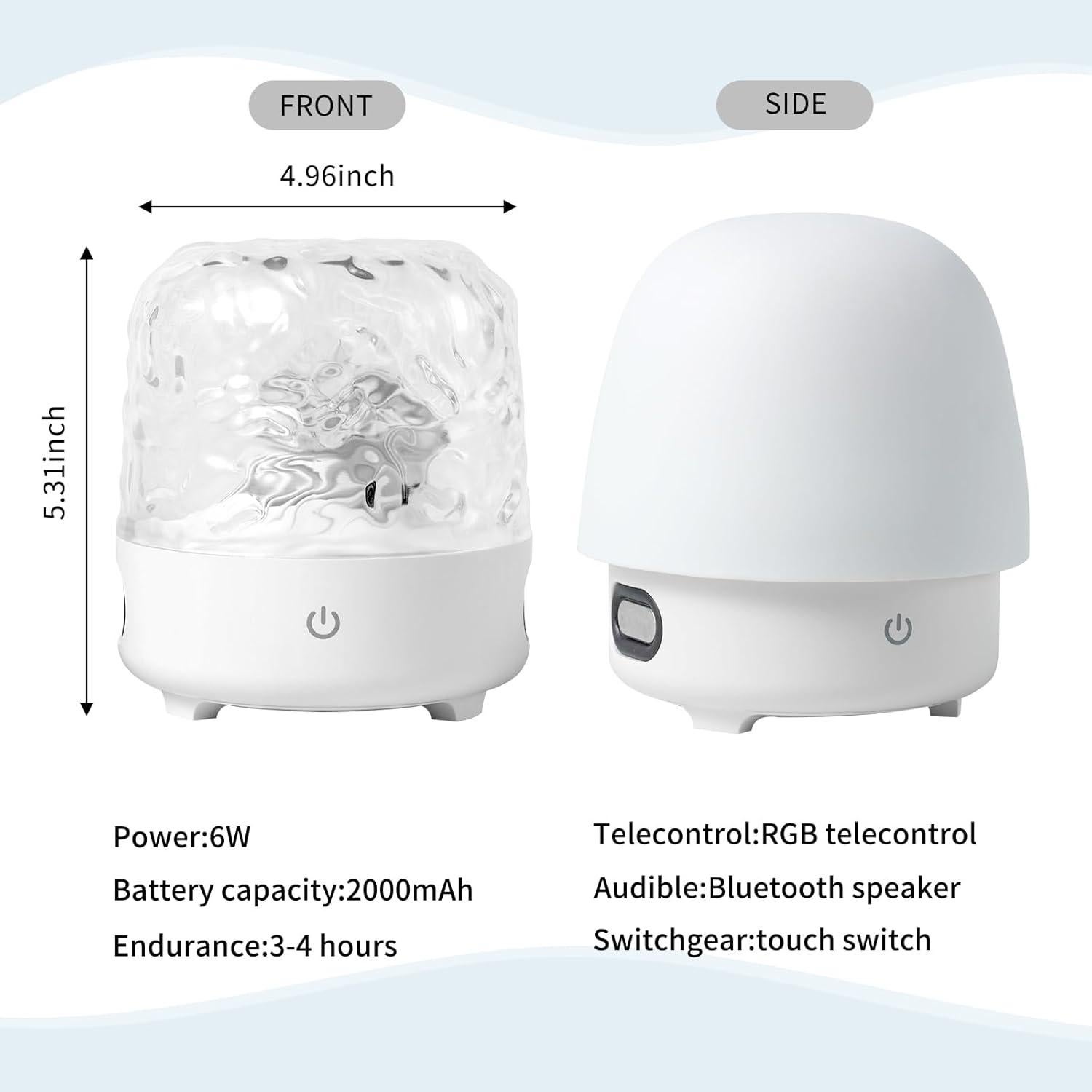 Lámpara Proyector de Luz de Olas Luminorthe Cube Bluetooth